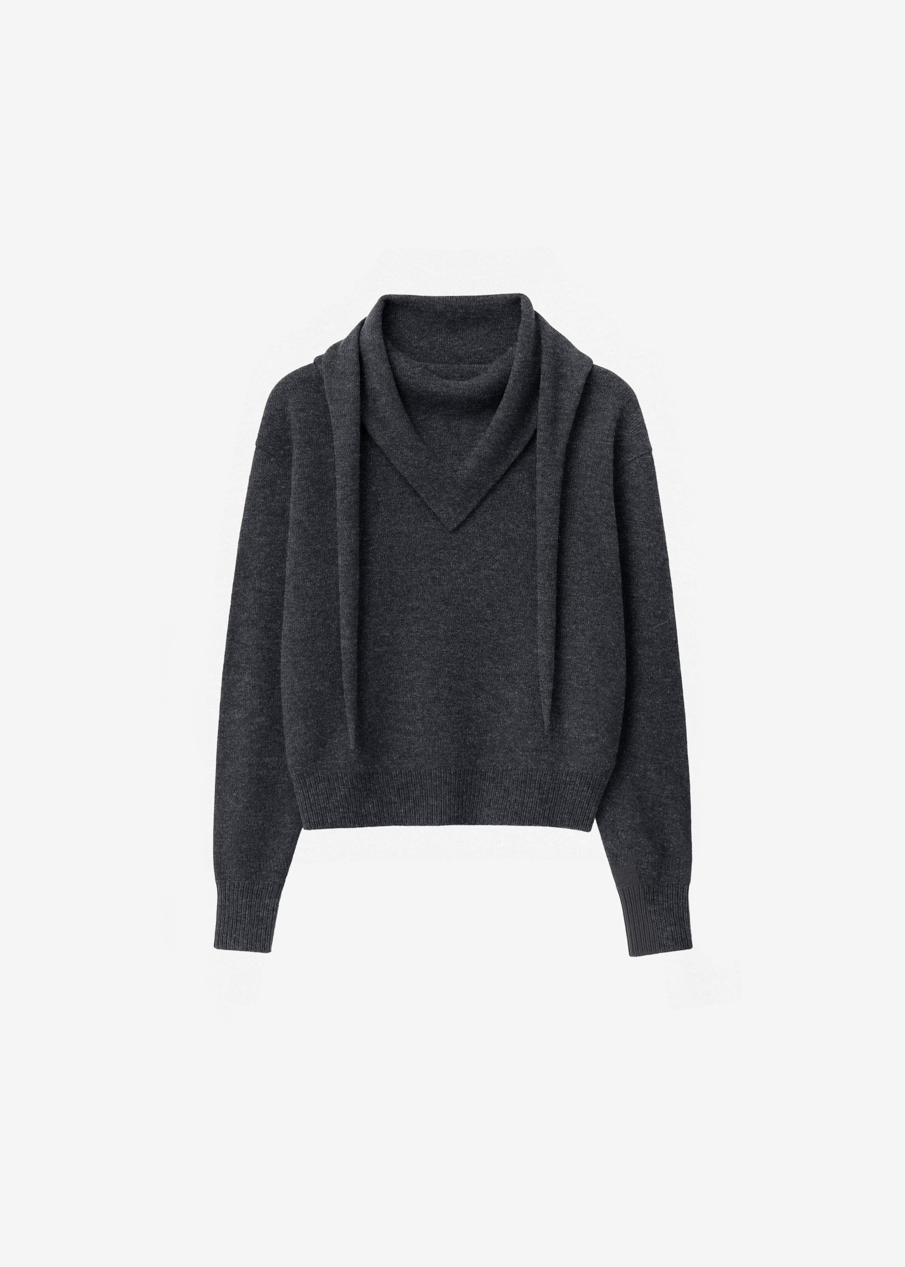 Vermont Scarf Sweater - Charcoal - 6