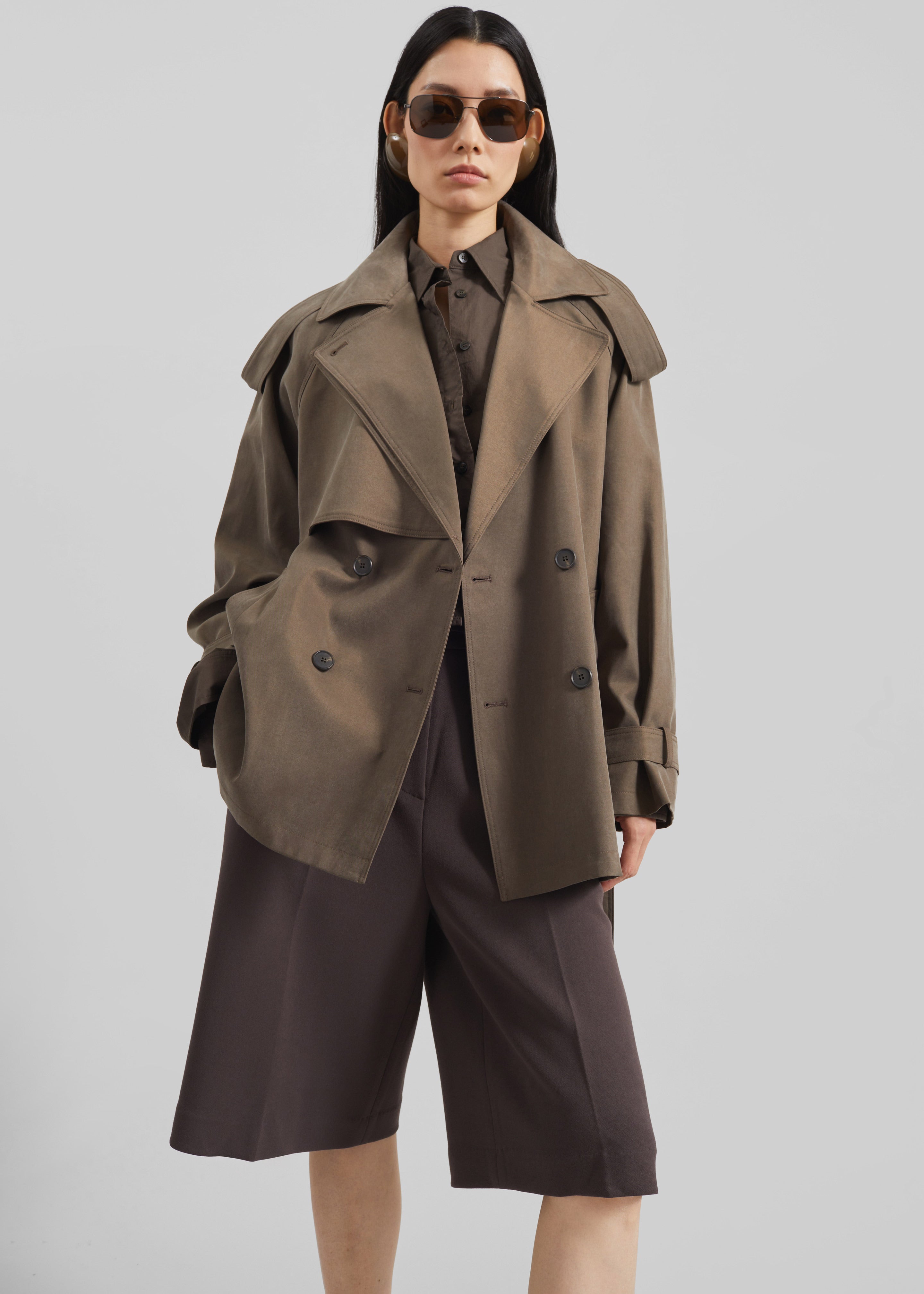 Vesoul Short Trench - Brown – The Frankie Shop Europe