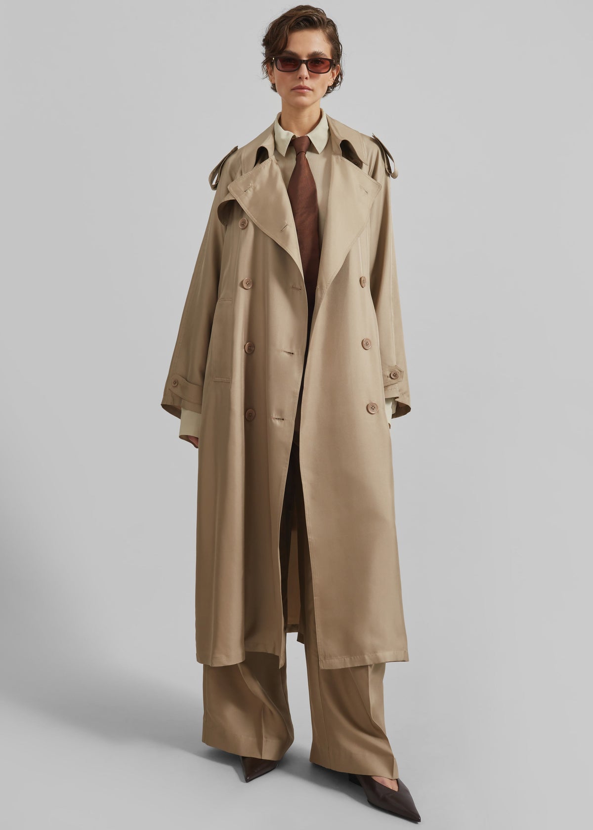 Veyron Silk Trench - Beige - 6