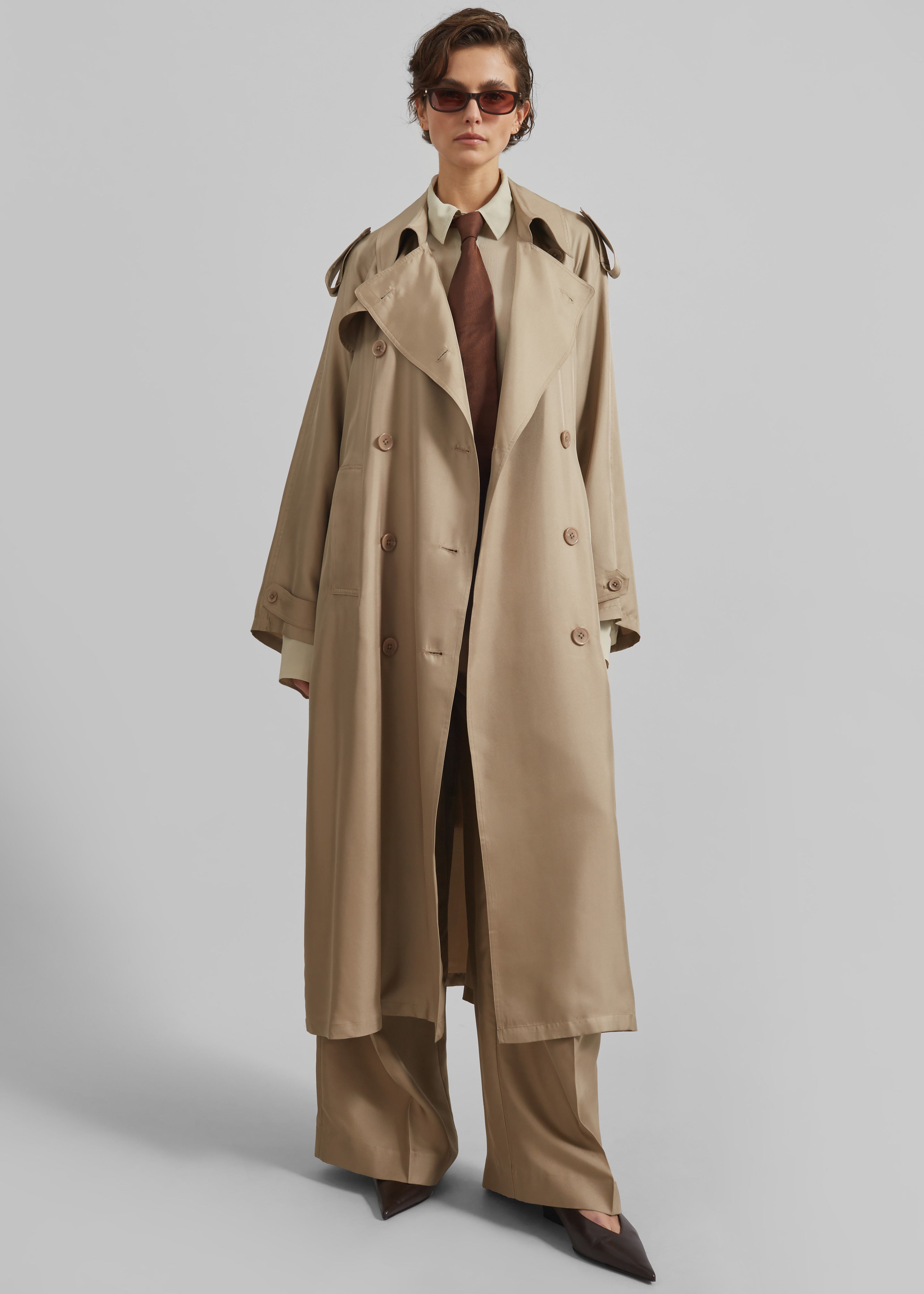 Veyron Silk Trench - Beige - 6