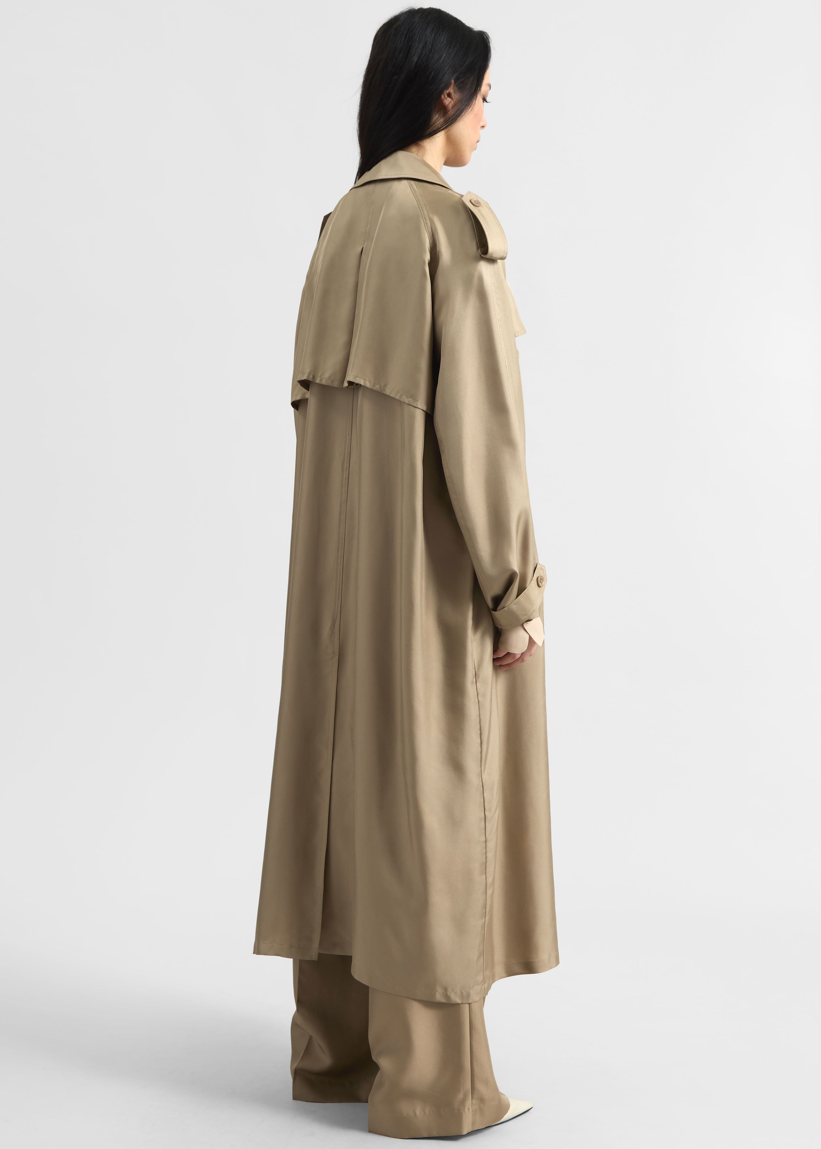Veyron Silk Trench - Beige - 7