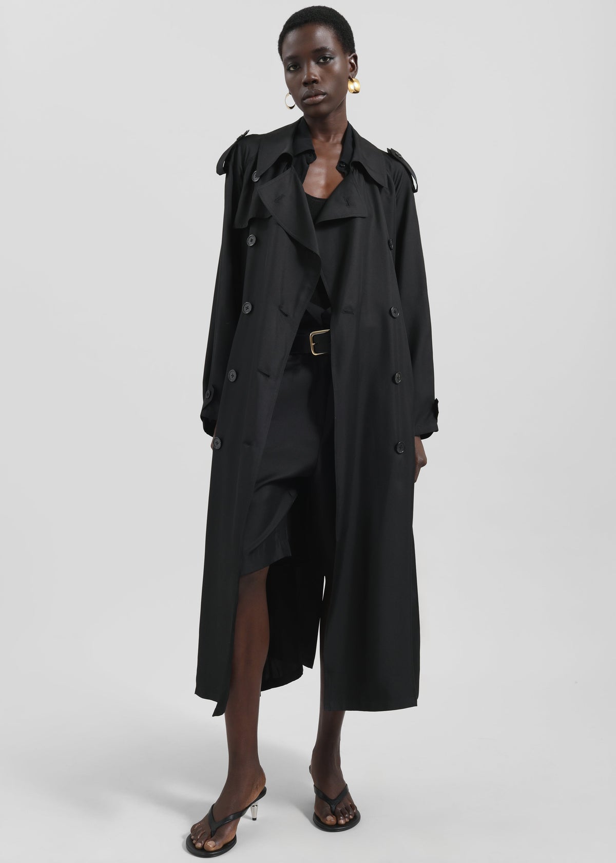 Veyron Silk Trench - Black - 3