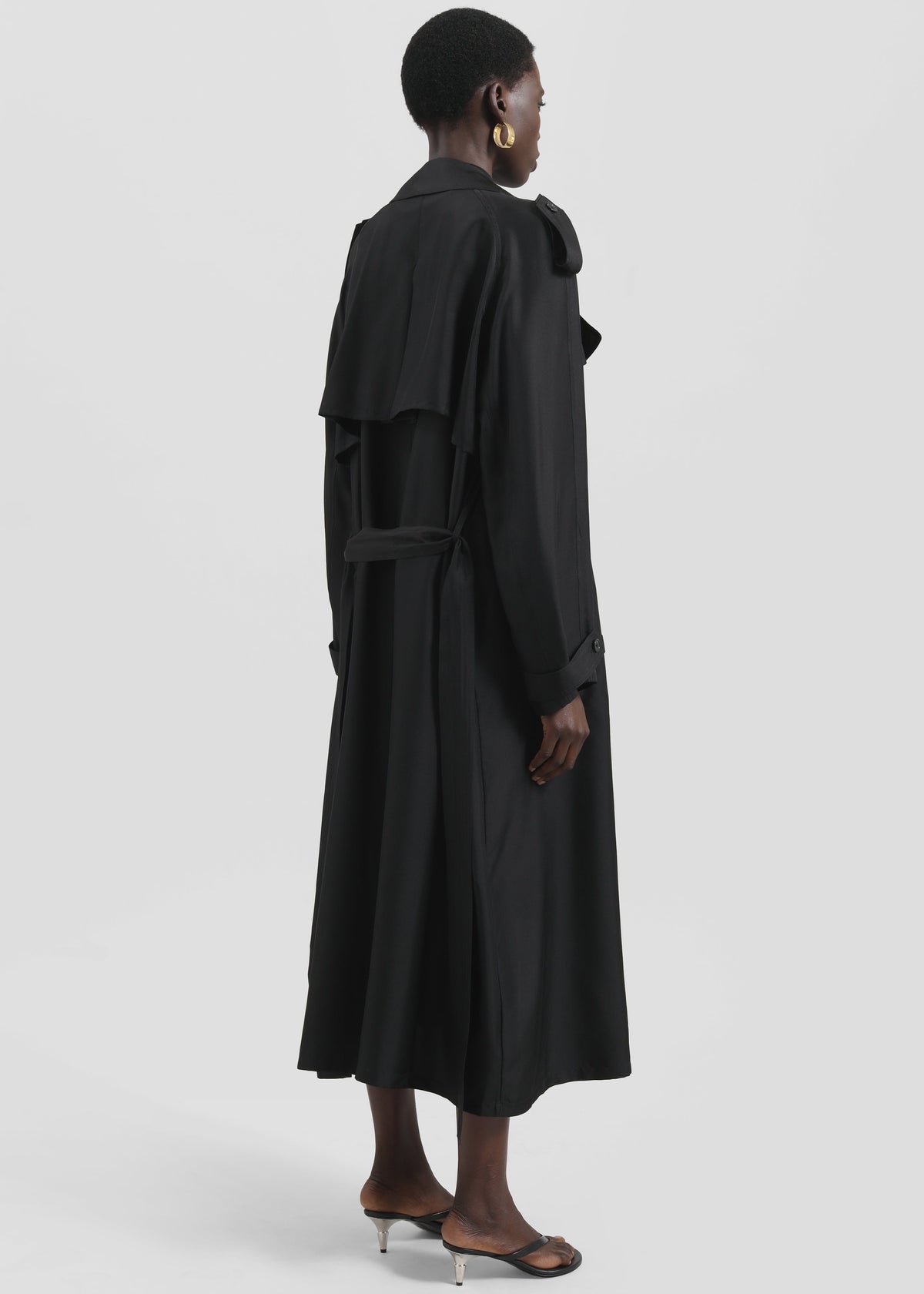 Veyron Silk Trench - Black - 6