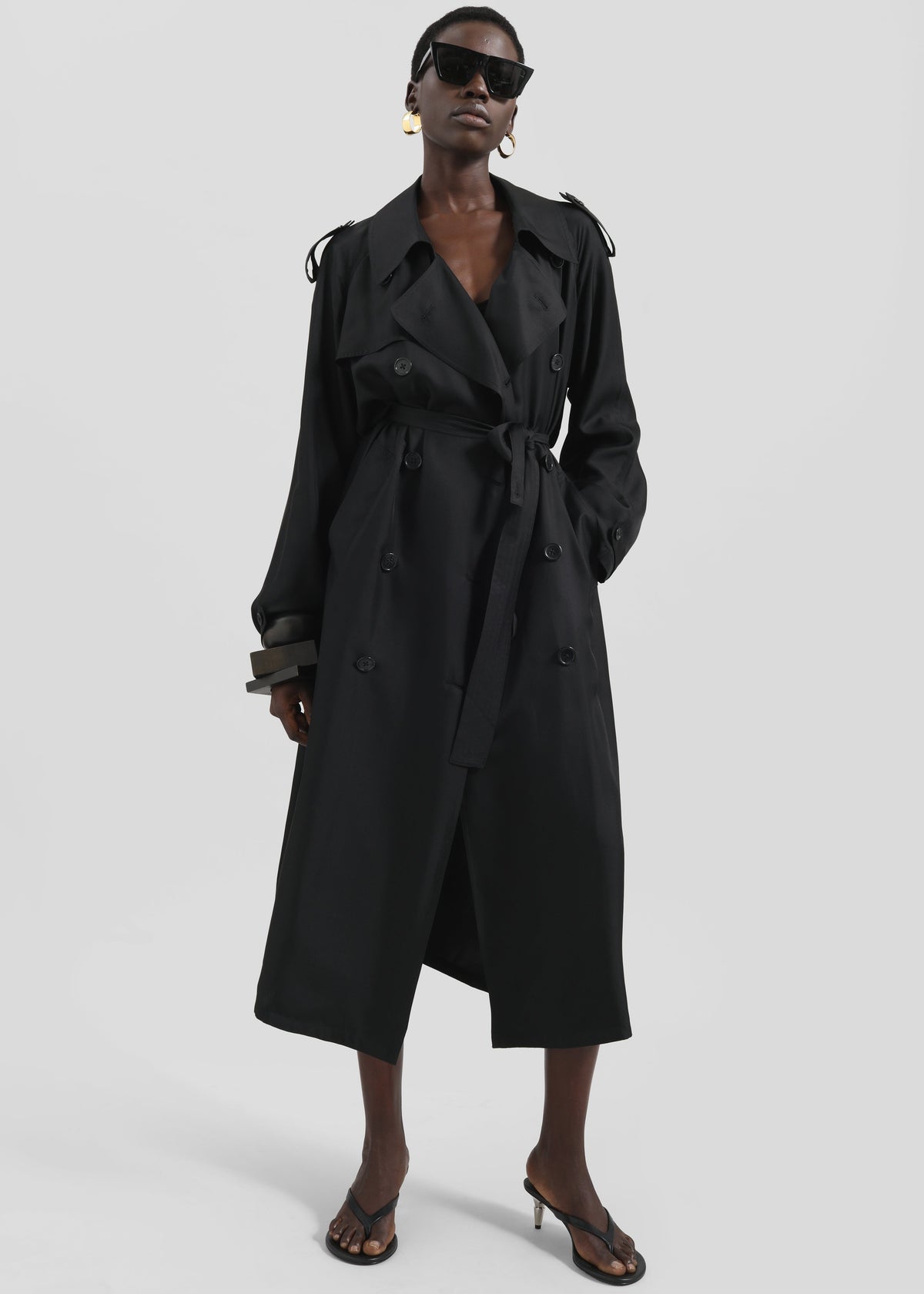 Veyron Silk Trench - Black - 5