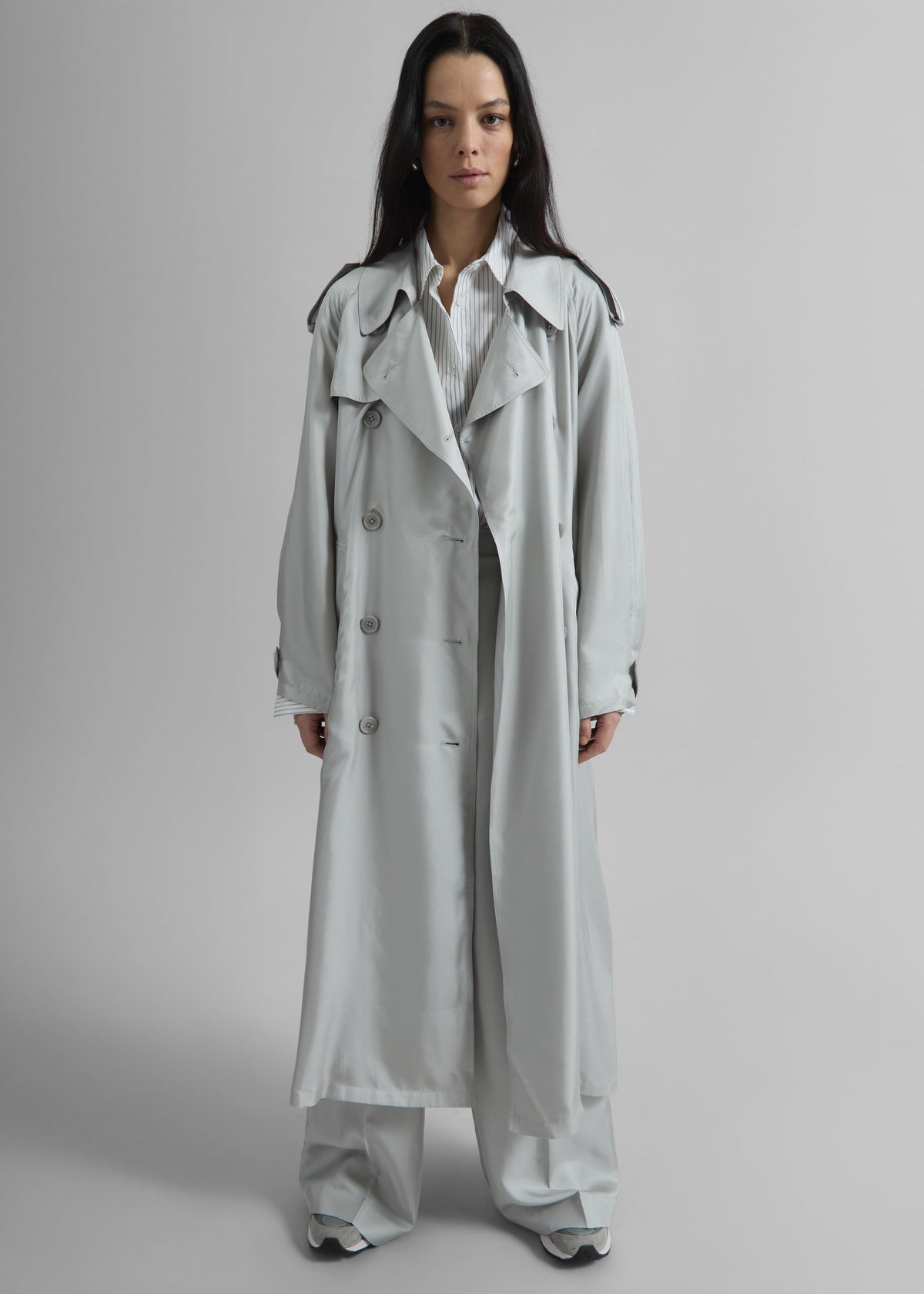 Veyron Silk Trench - Grey - 5