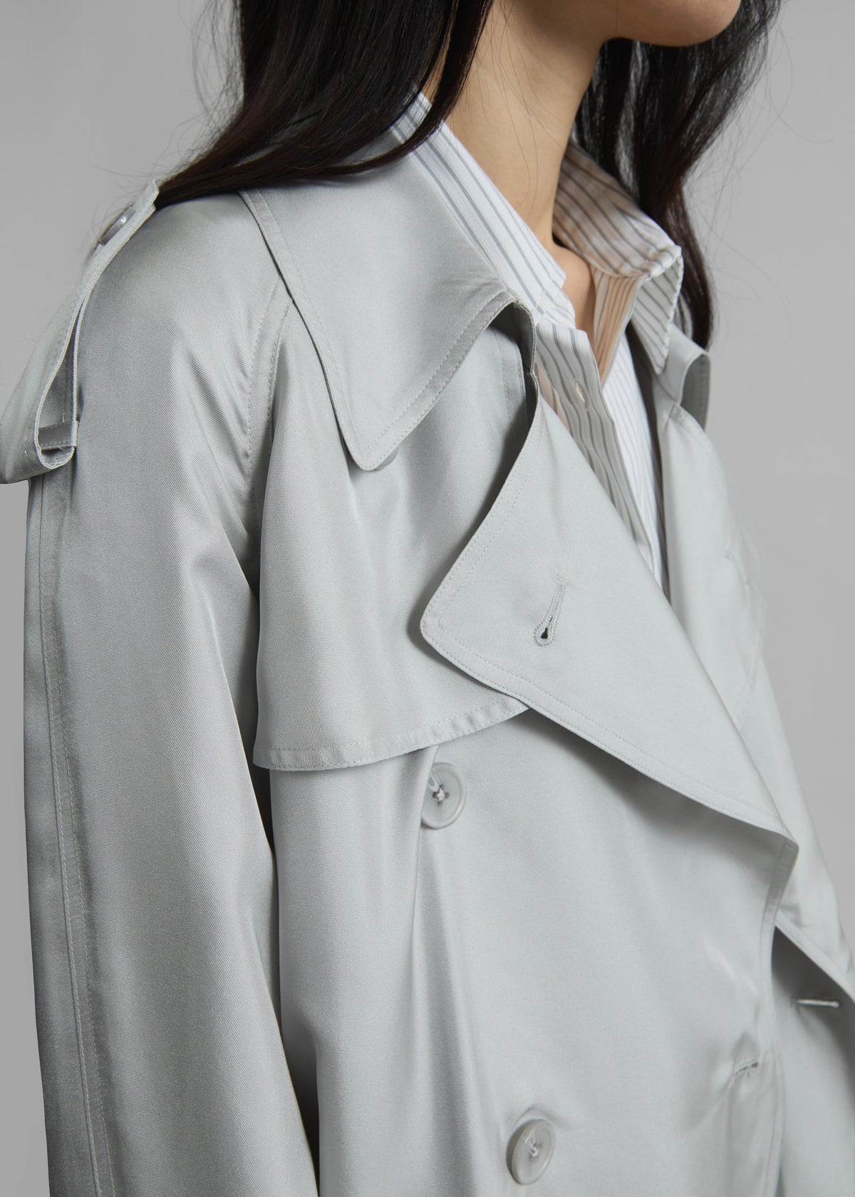Veyron Silk Trench - Grey - 4