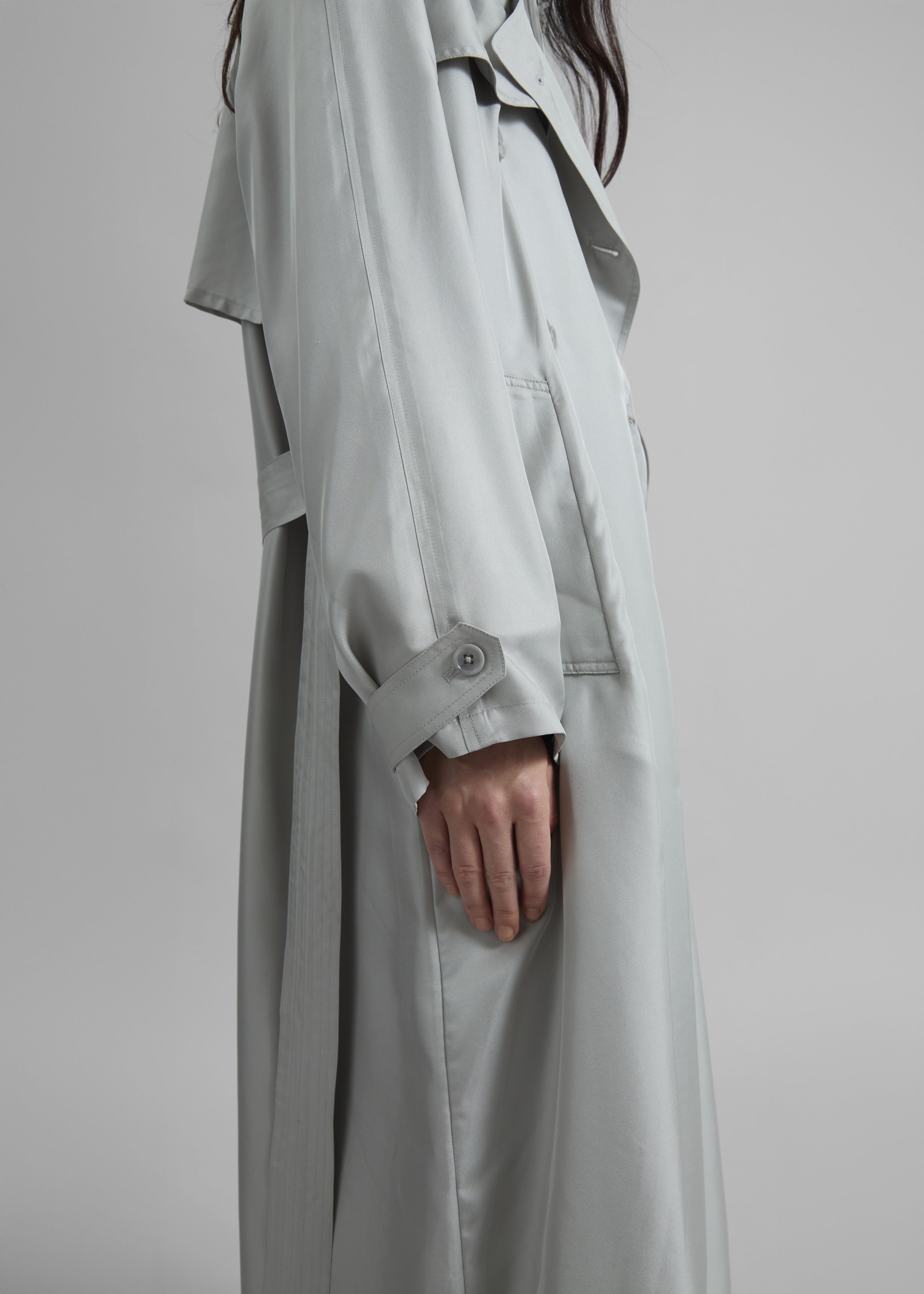 Veyron Silk Trench - Grey - 6