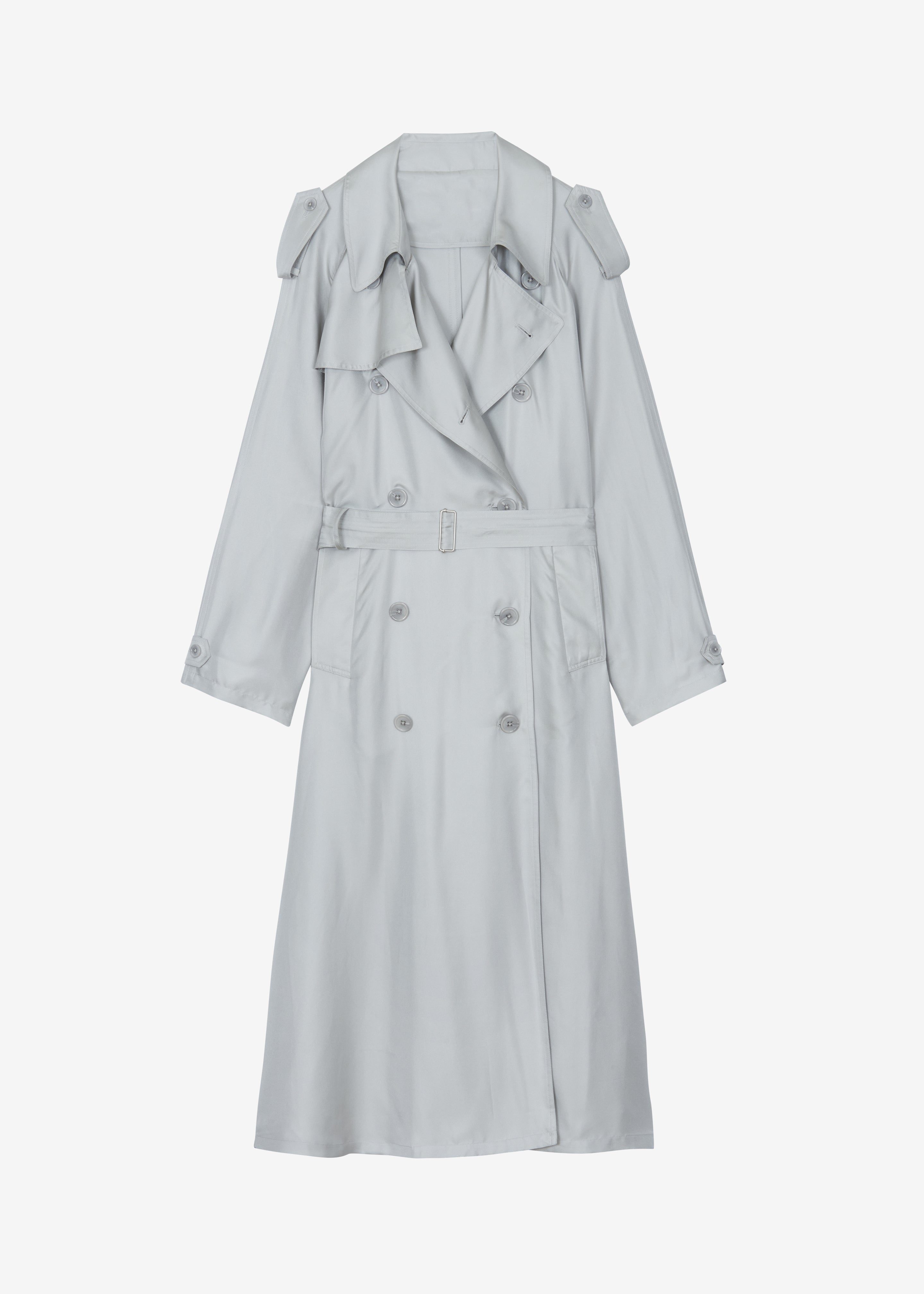 Veyron Silk Trench - Grey - 8