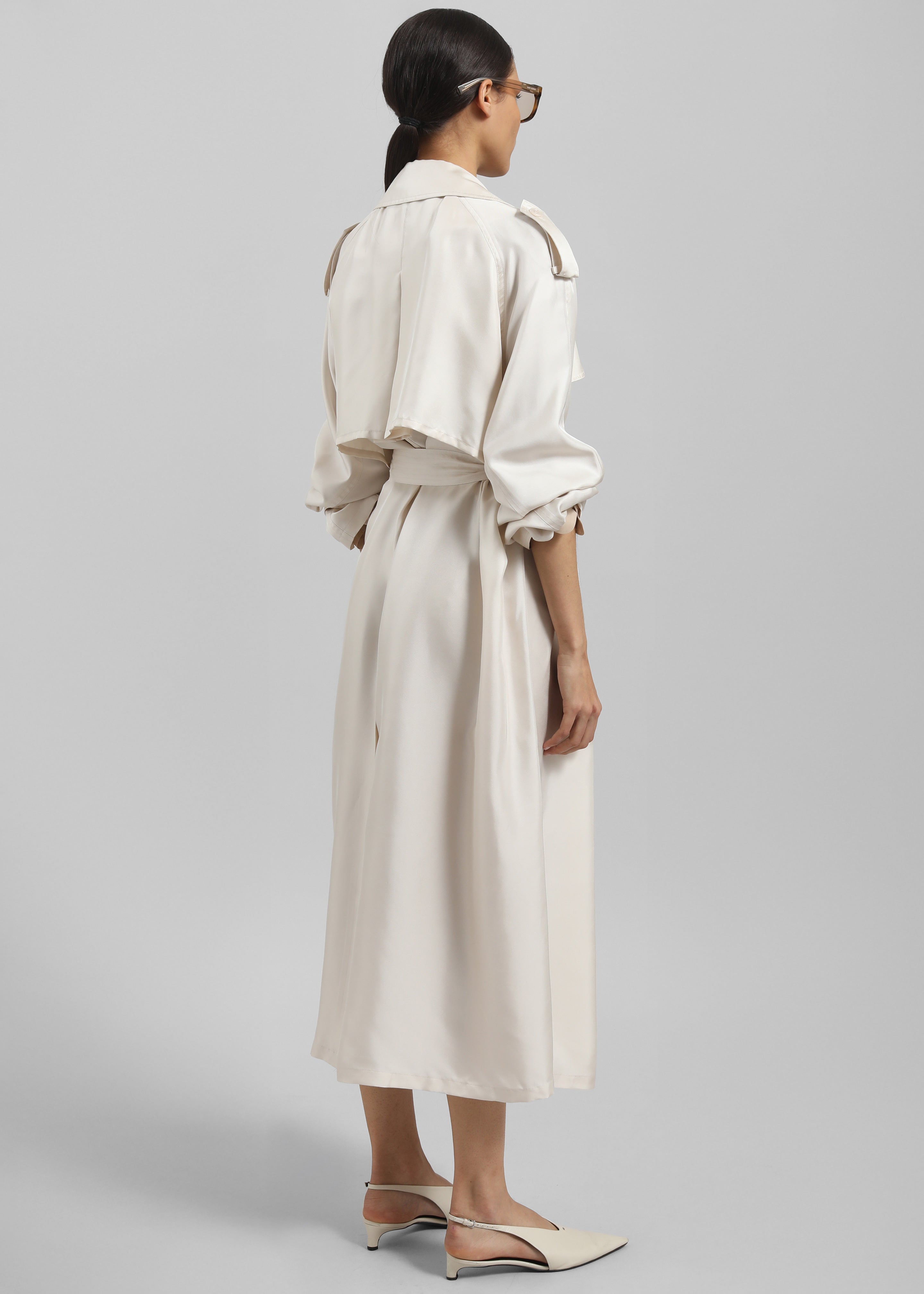 Veyron Silk Trench - Ivory - 7