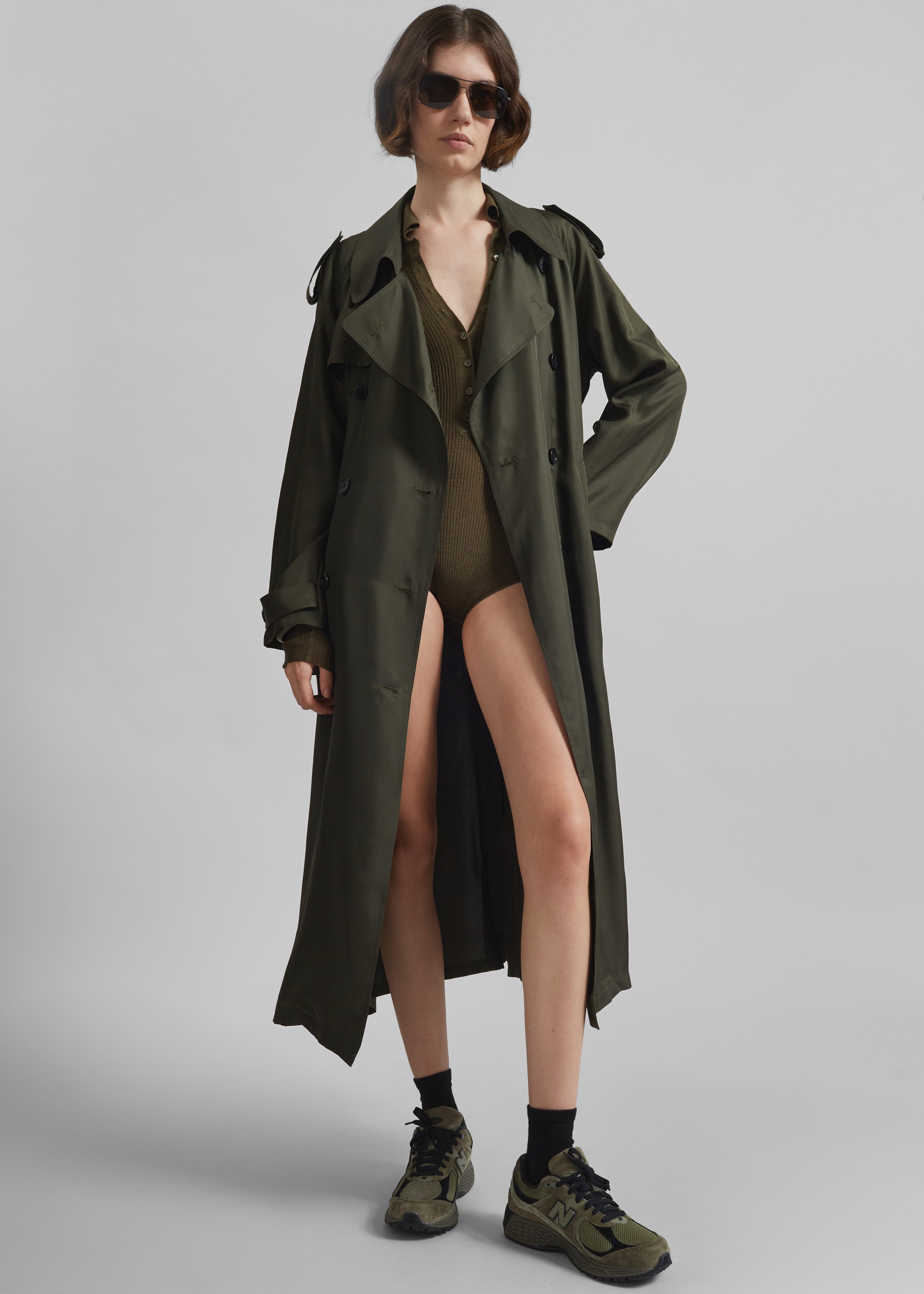 Veyron Silk Trench - Khaki - 6