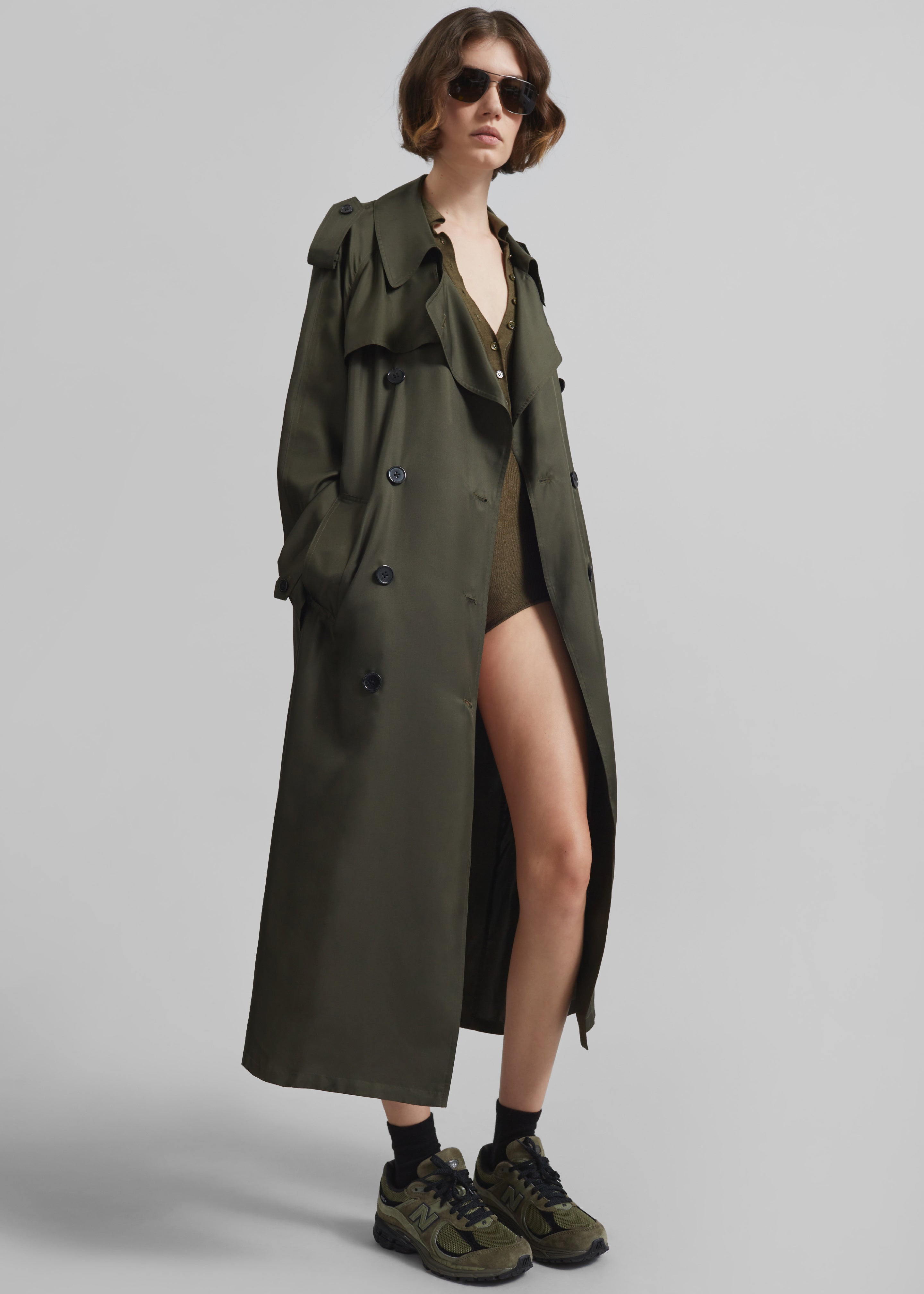 Veyron Silk Trench - Khaki - 5