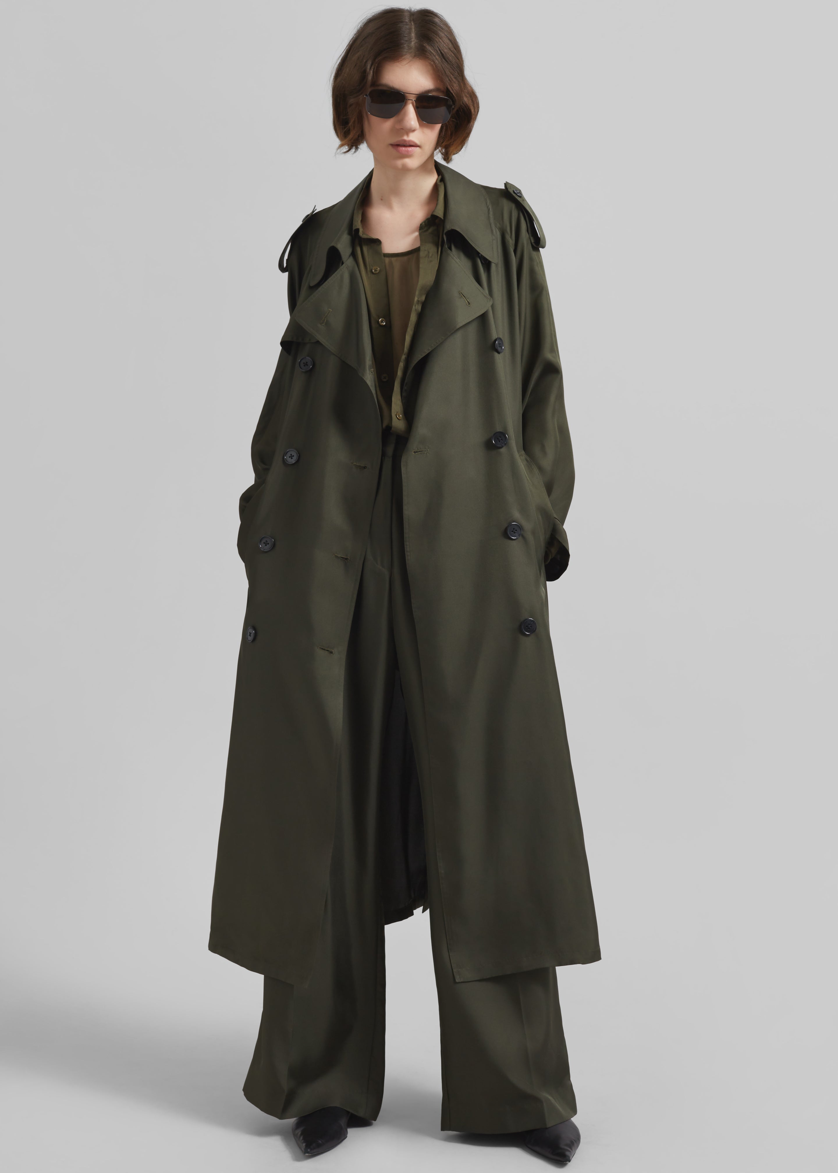 Veyron Silk Trench - Khaki - 4