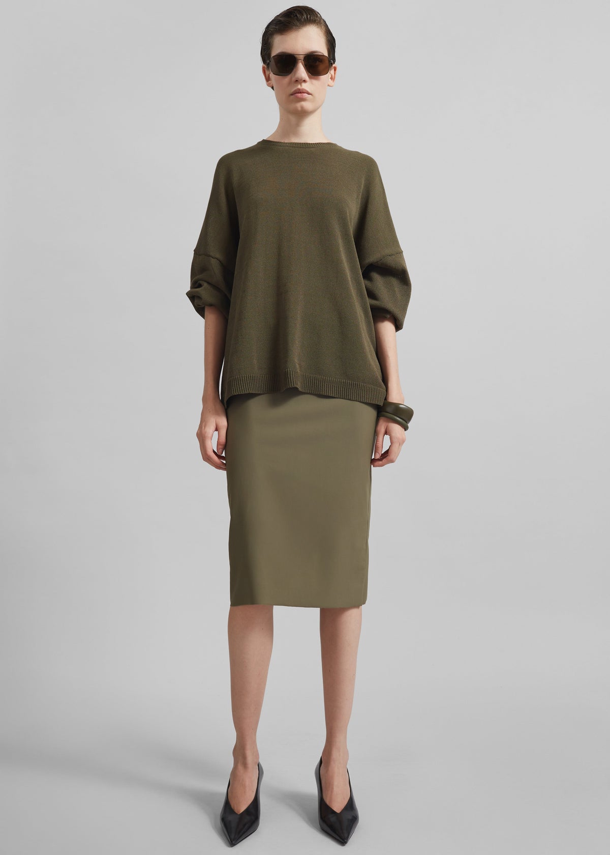 Viera Midi Skirt - Khaki - 4