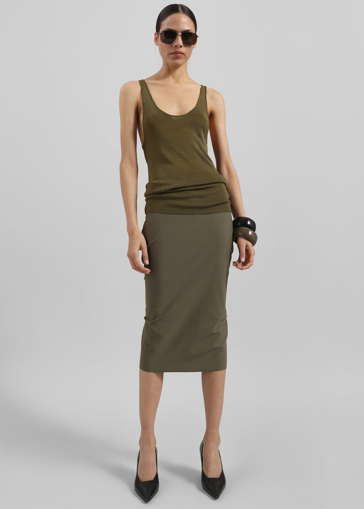 Viera Midi Skirt - Khaki - 1