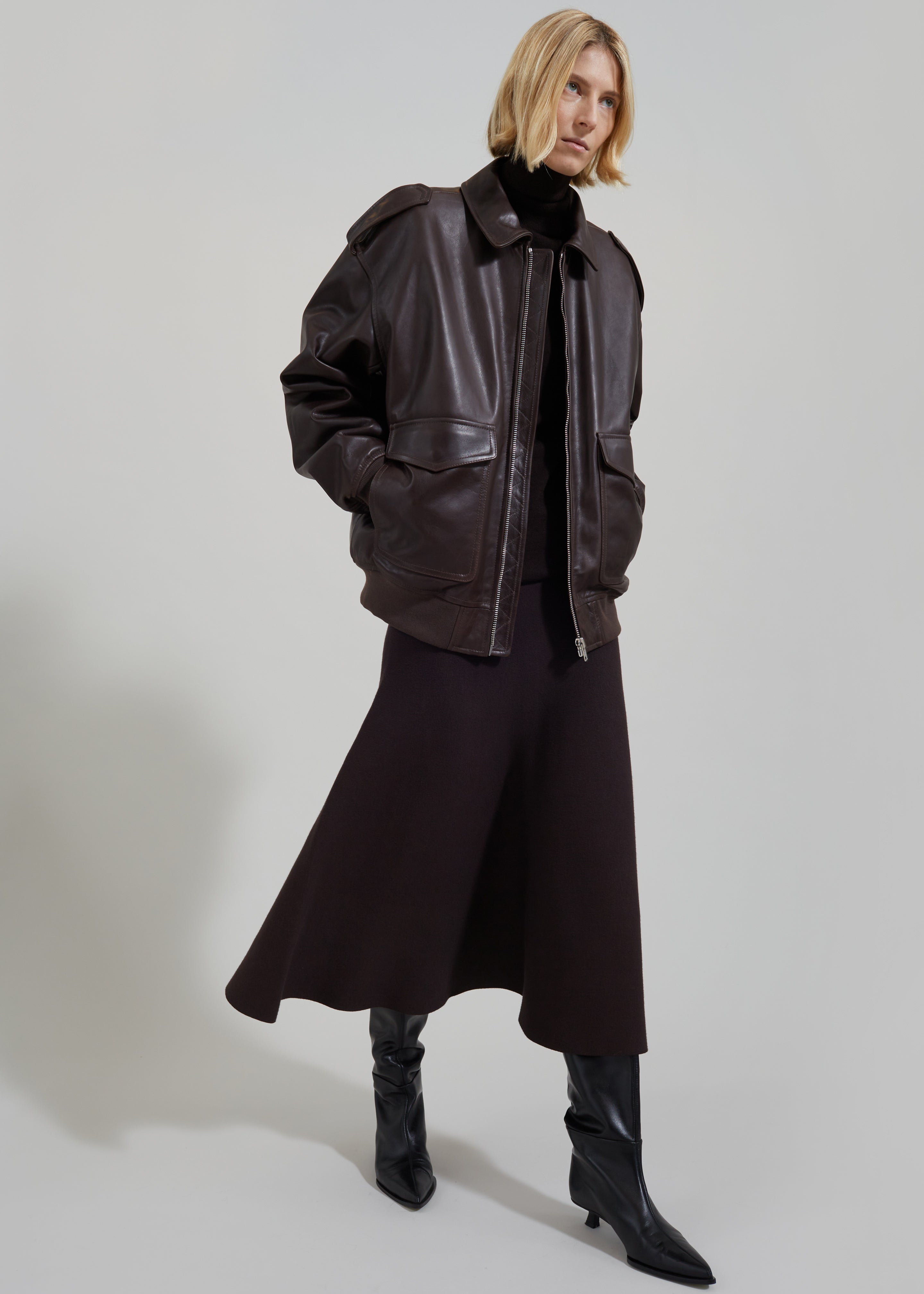Viper Leather Jacket - Dark Plum - 3