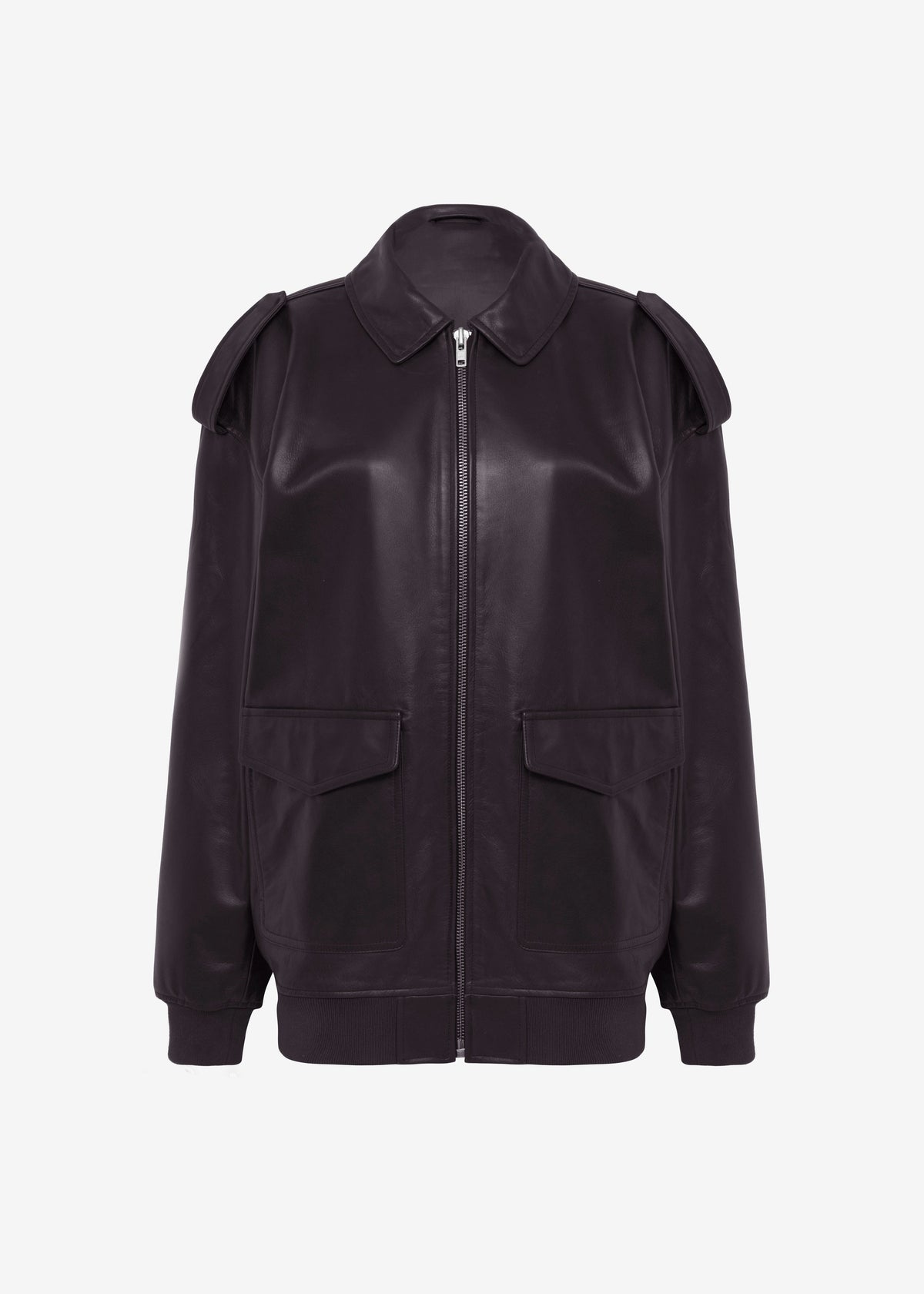Viper Leather Jacket - Dark Plum - 16