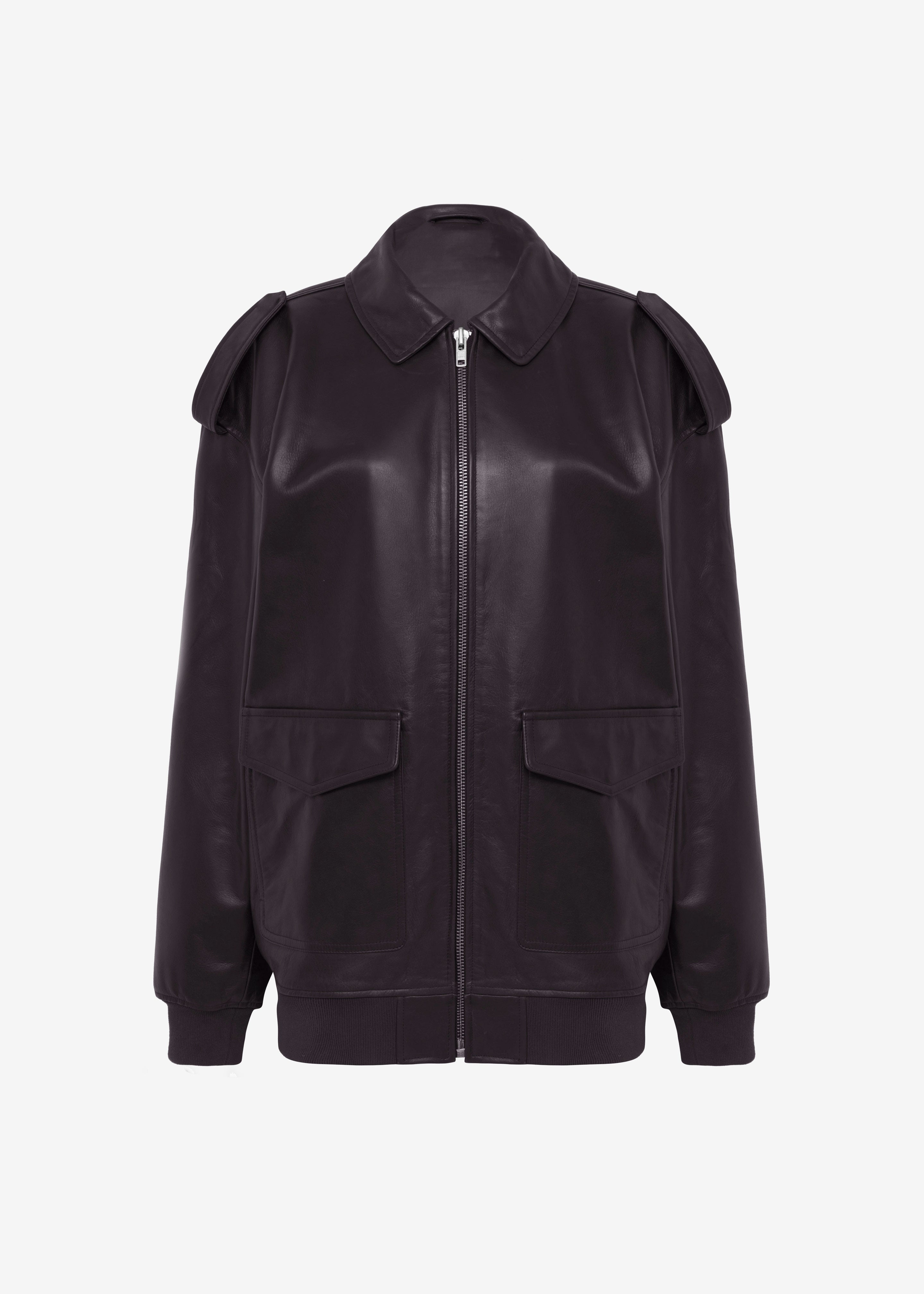 Viper Leather Jacket - Dark Plum - 16