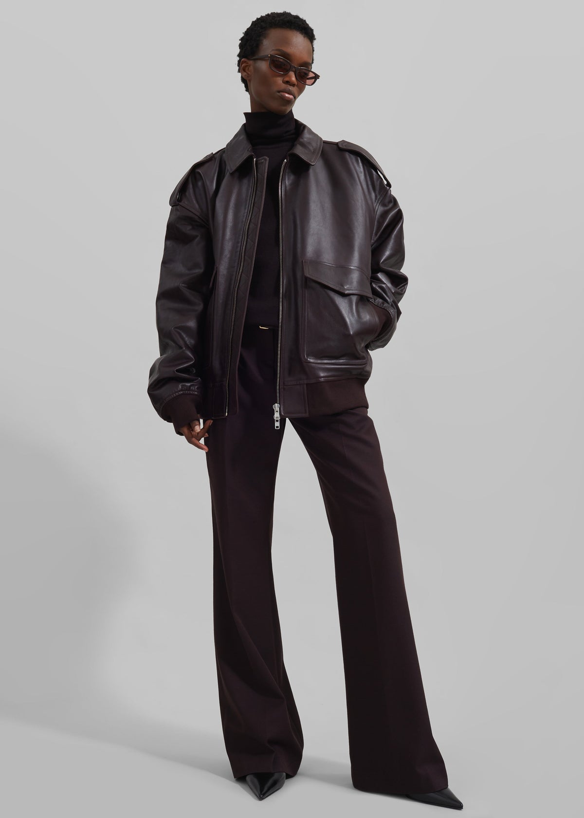 Viper Leather Jacket - Dark Plum - 1