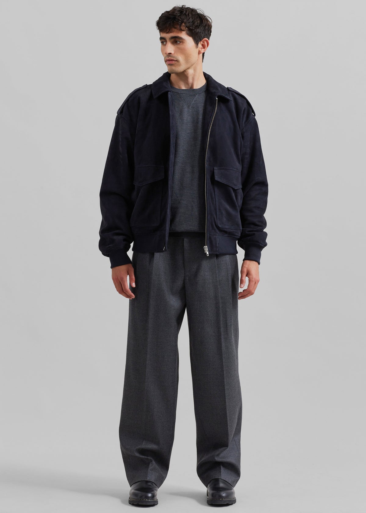 Viper Suede Jacket - Navy - 8