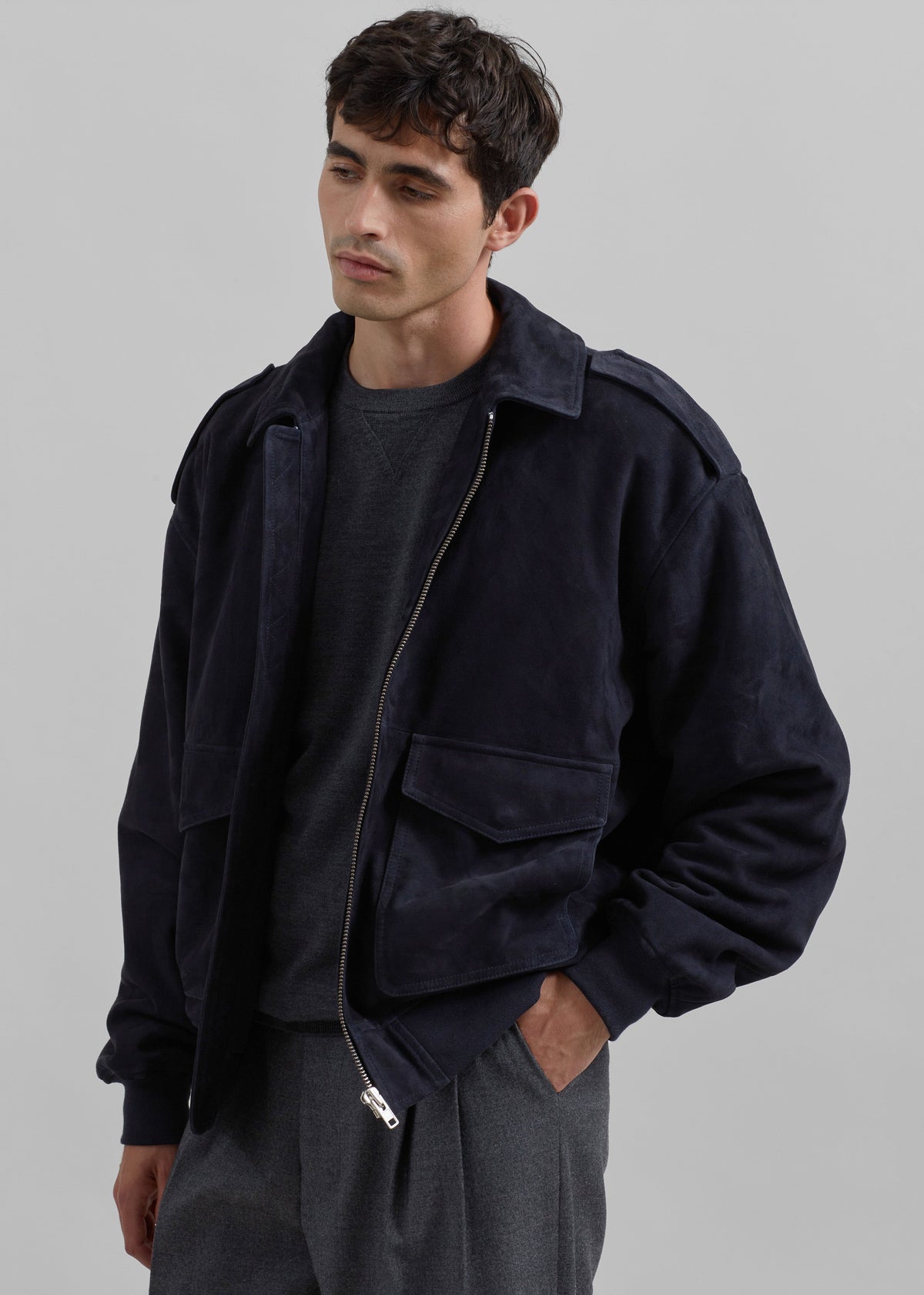 Viper Suede Jacket - Navy - 5