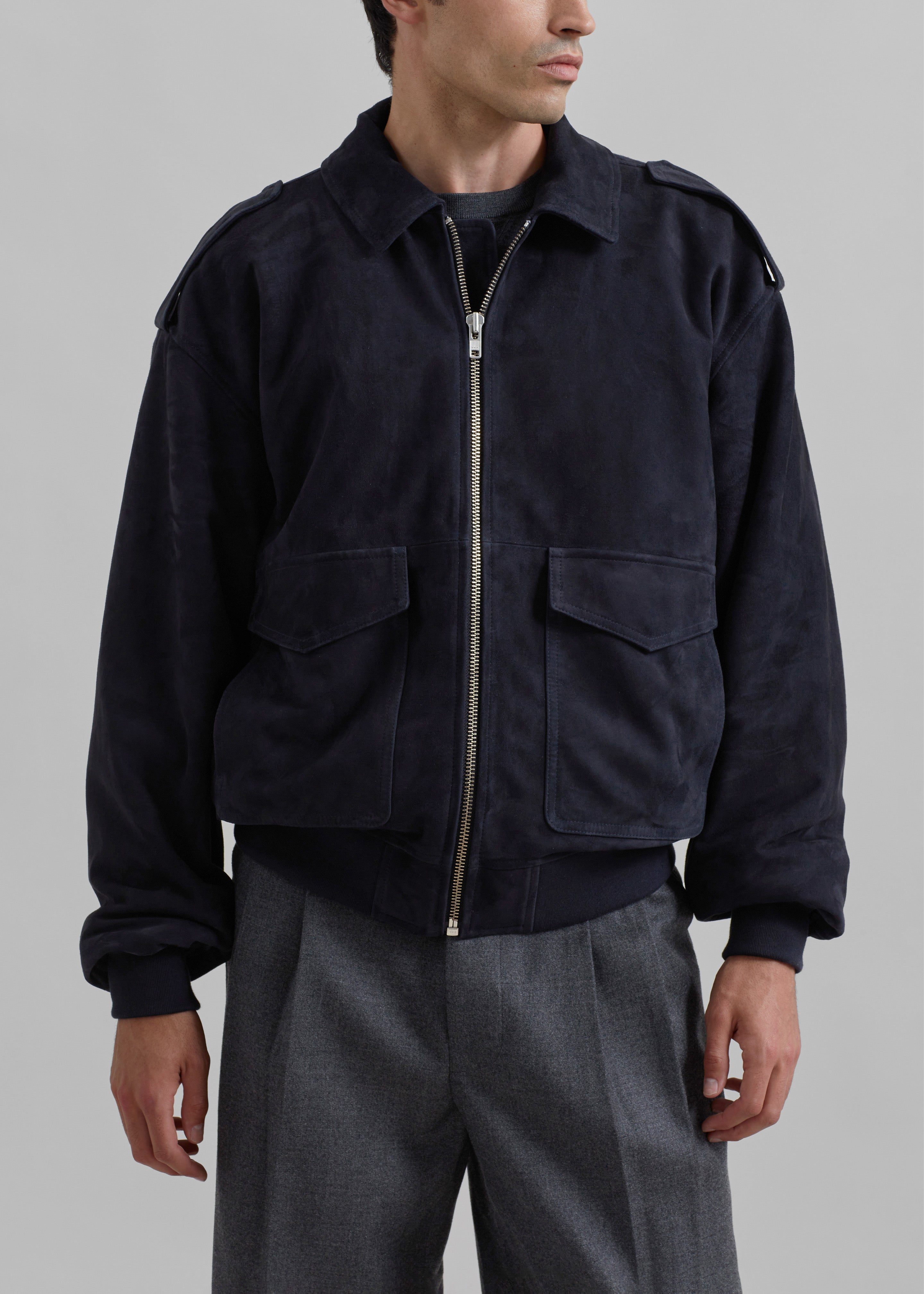 Viper Suede Jacket - Navy - 7