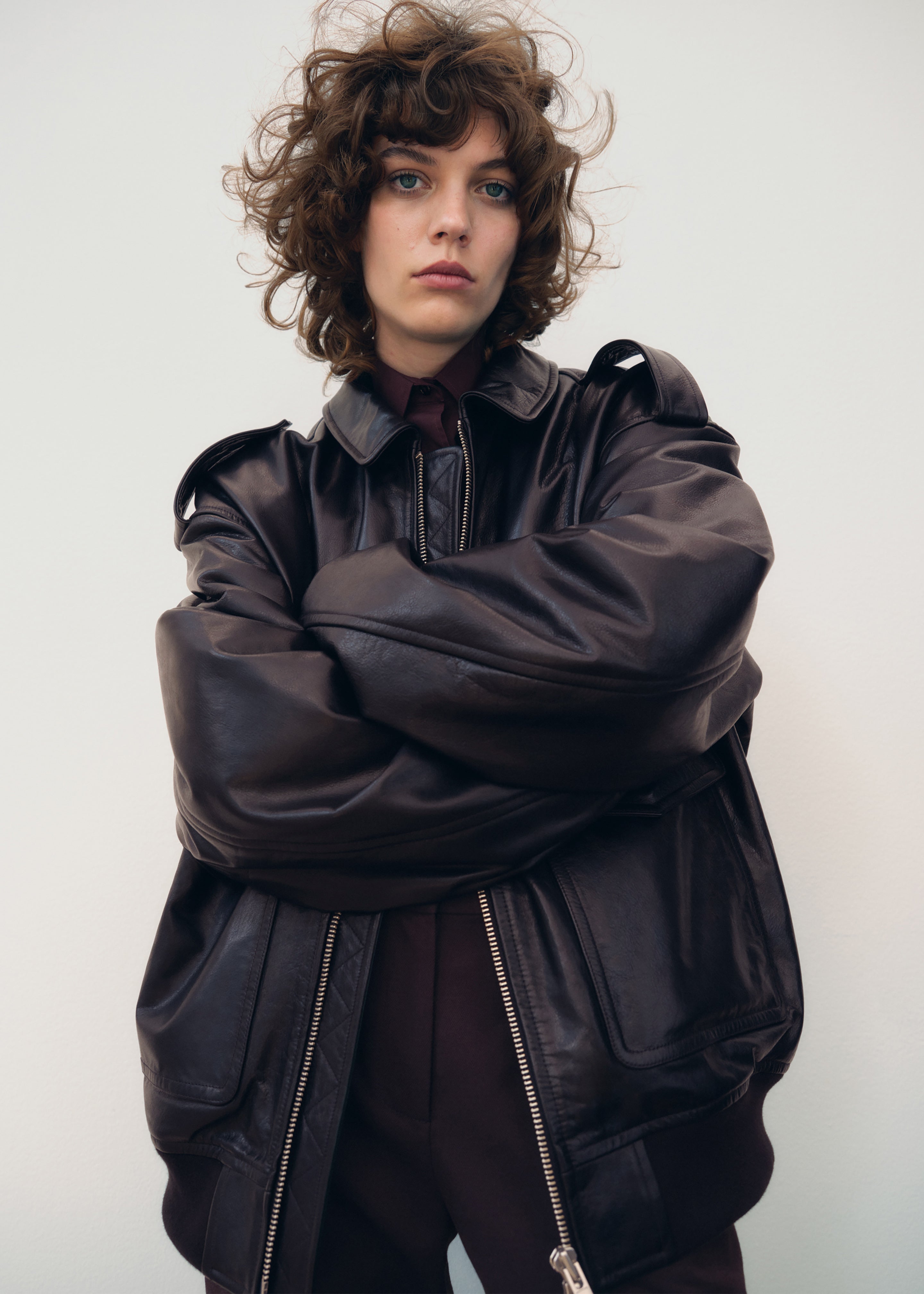 Viper Leather Jacket - Dark Plum - 7