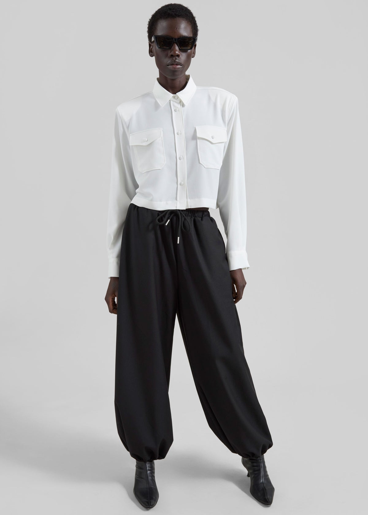 Visen Padded Boxy Shirt - White - 2