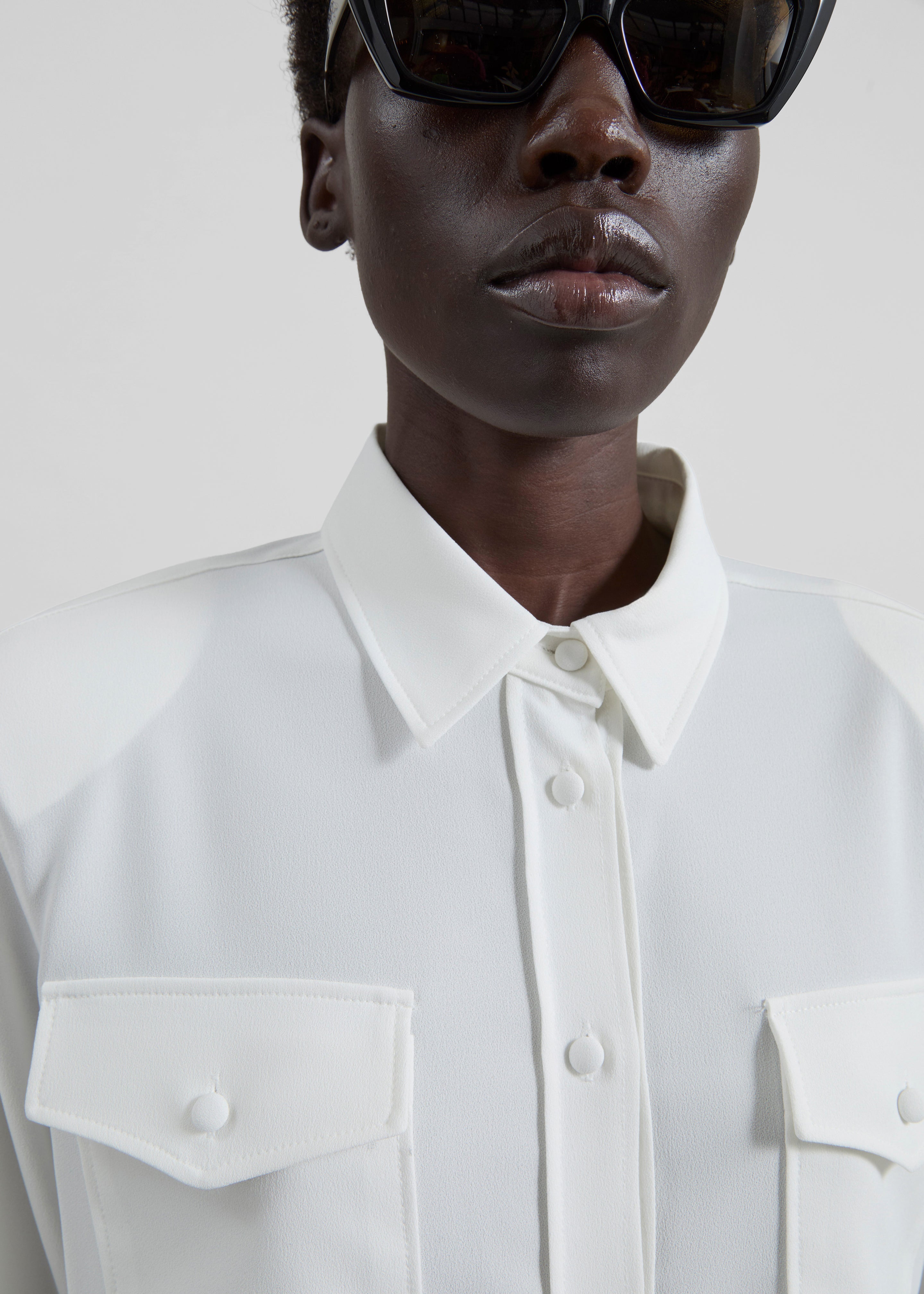 Visen Padded Boxy Shirt - White - 3