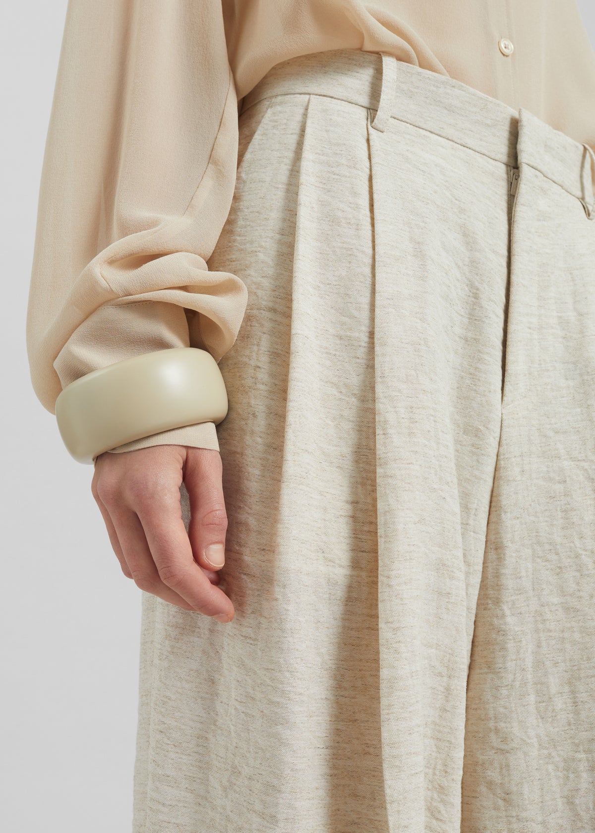 Wendin Pleated Trousers - Beige Melange - 6
