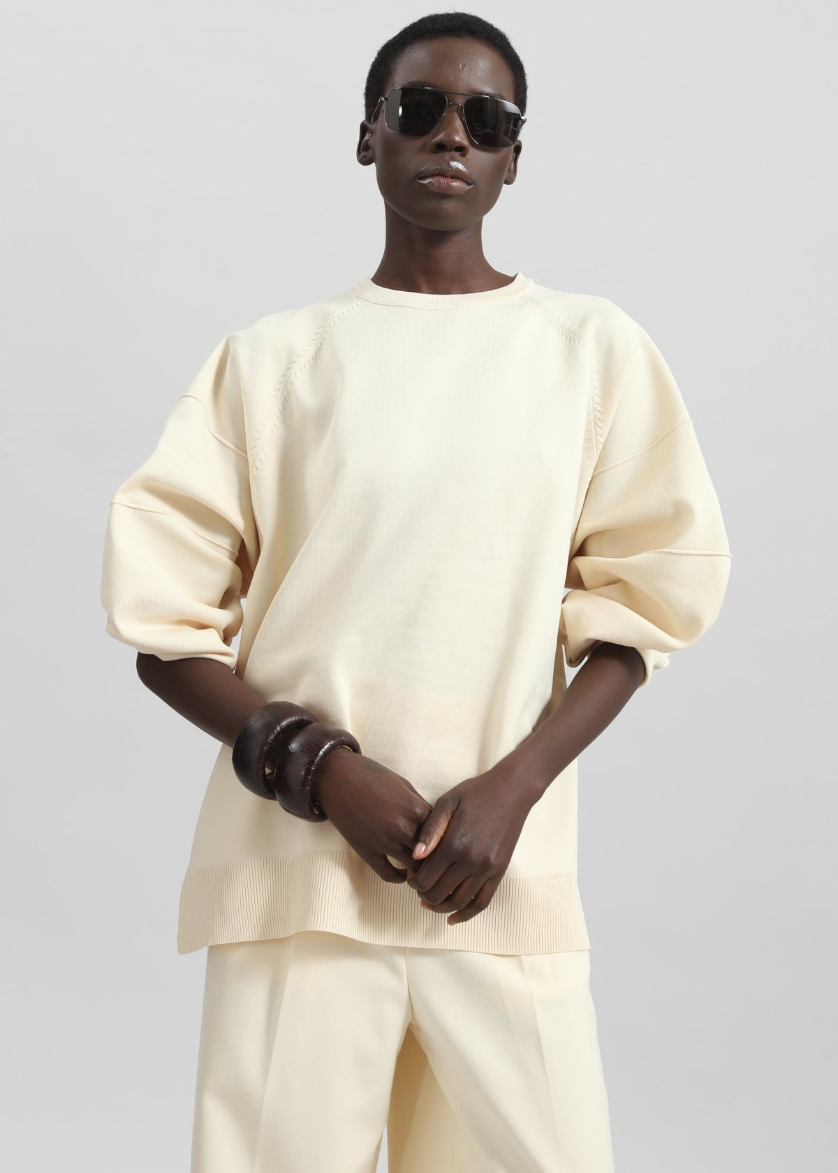 Wesra Knit Sweatshirt - Ecru - 1