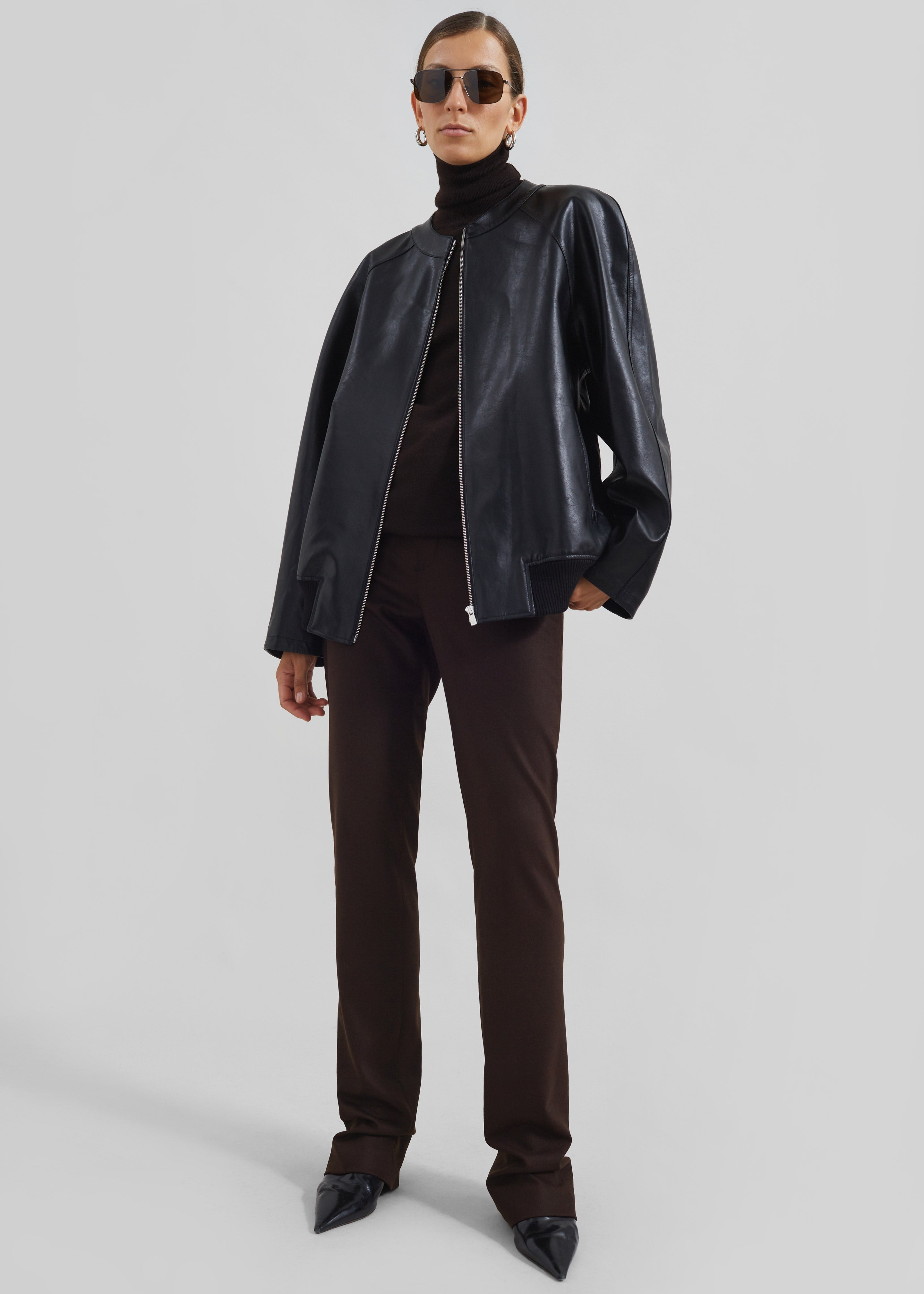 Xyla Faux Leather Jacket - Black - 2