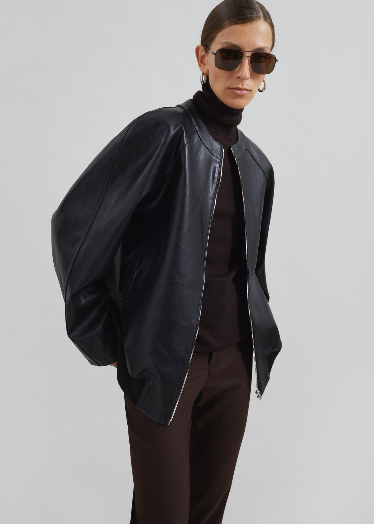 Xyla Faux Leather Jacket - Black - 1