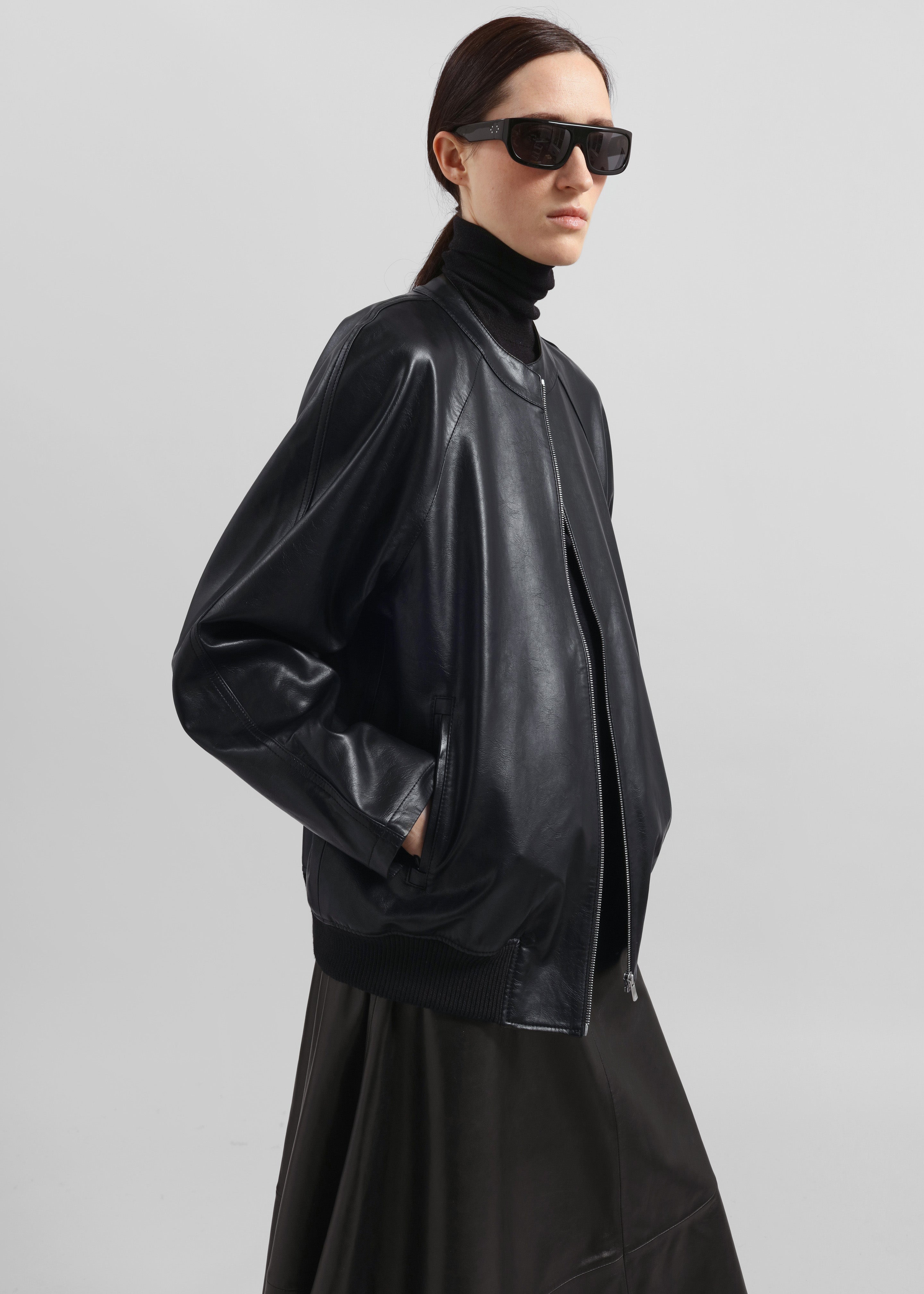 Xyla Faux Leather Jacket - Black - 12