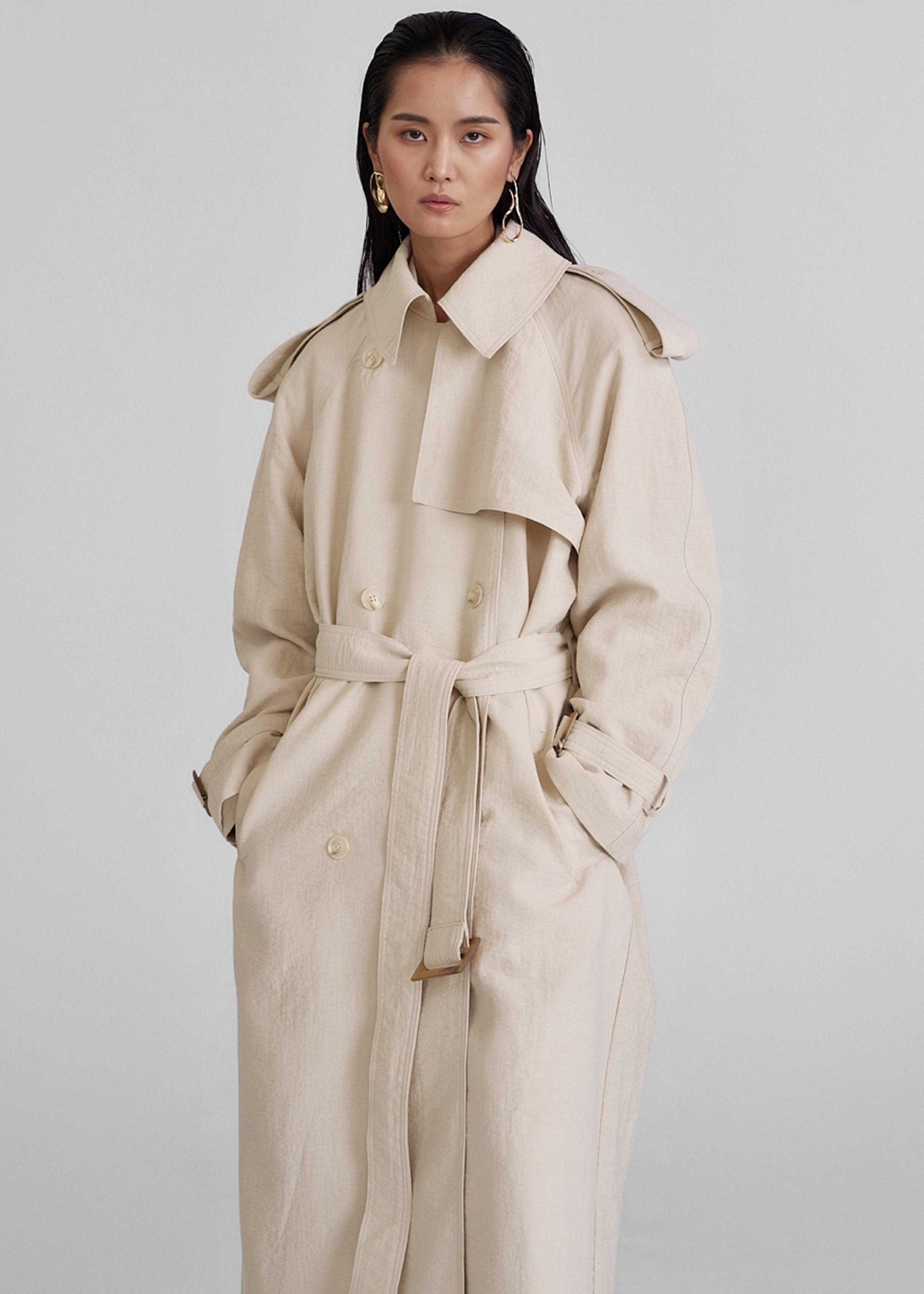Yasmine Trench Coat - Light Beige - 3