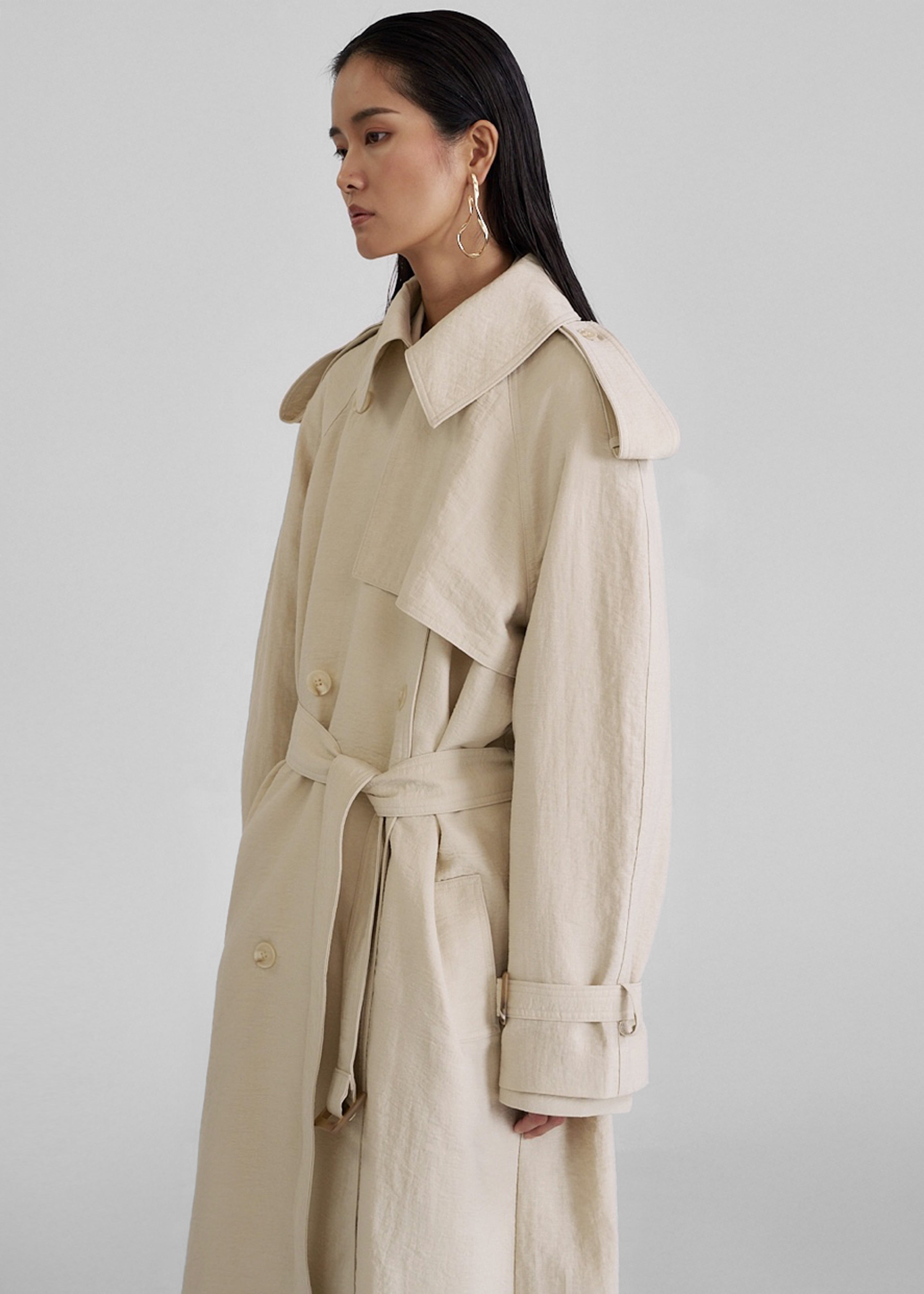 Yasmine Trench Coat - Light Beige - 5