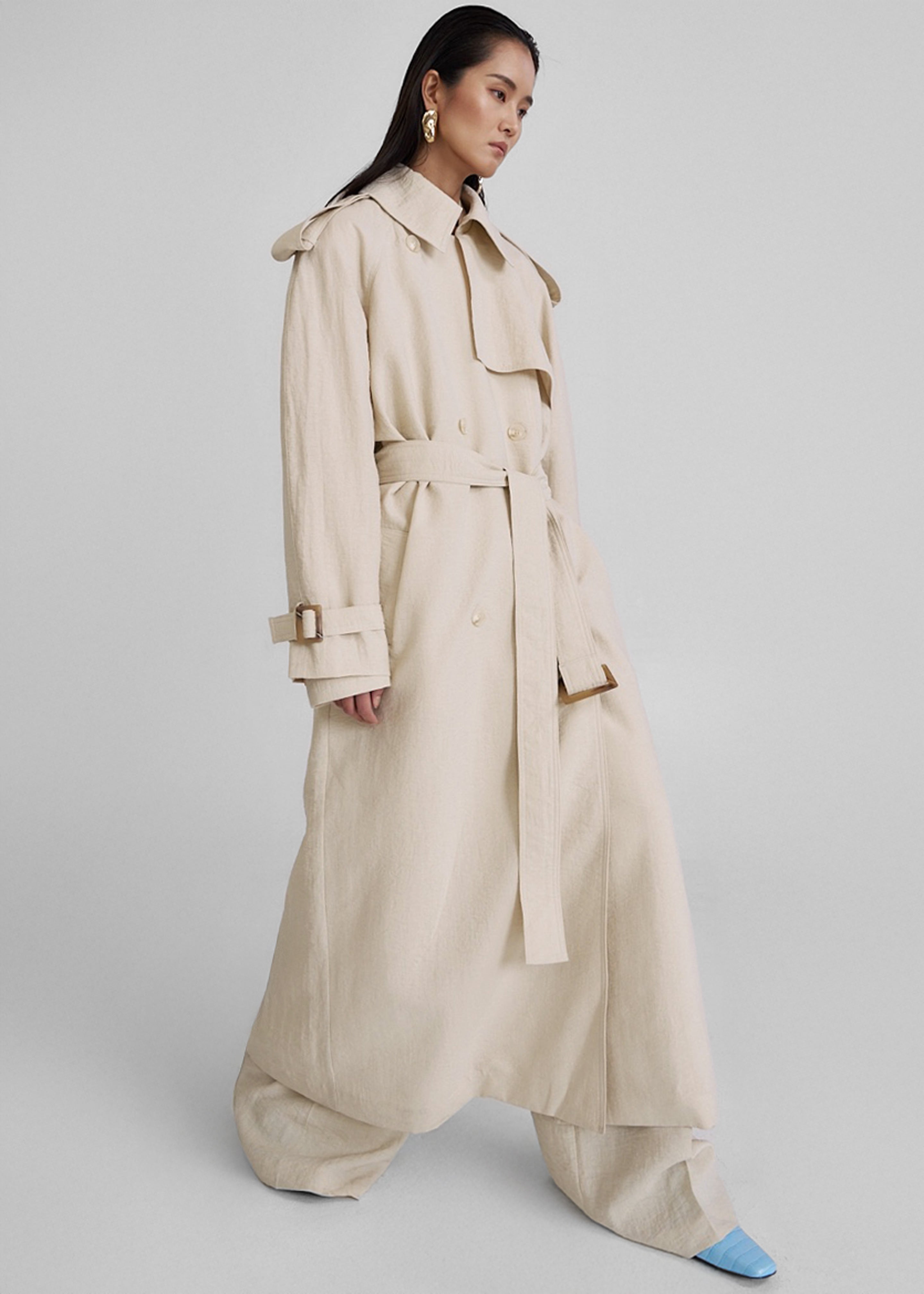 Yasmine Trench Coat - Light Beige - 1