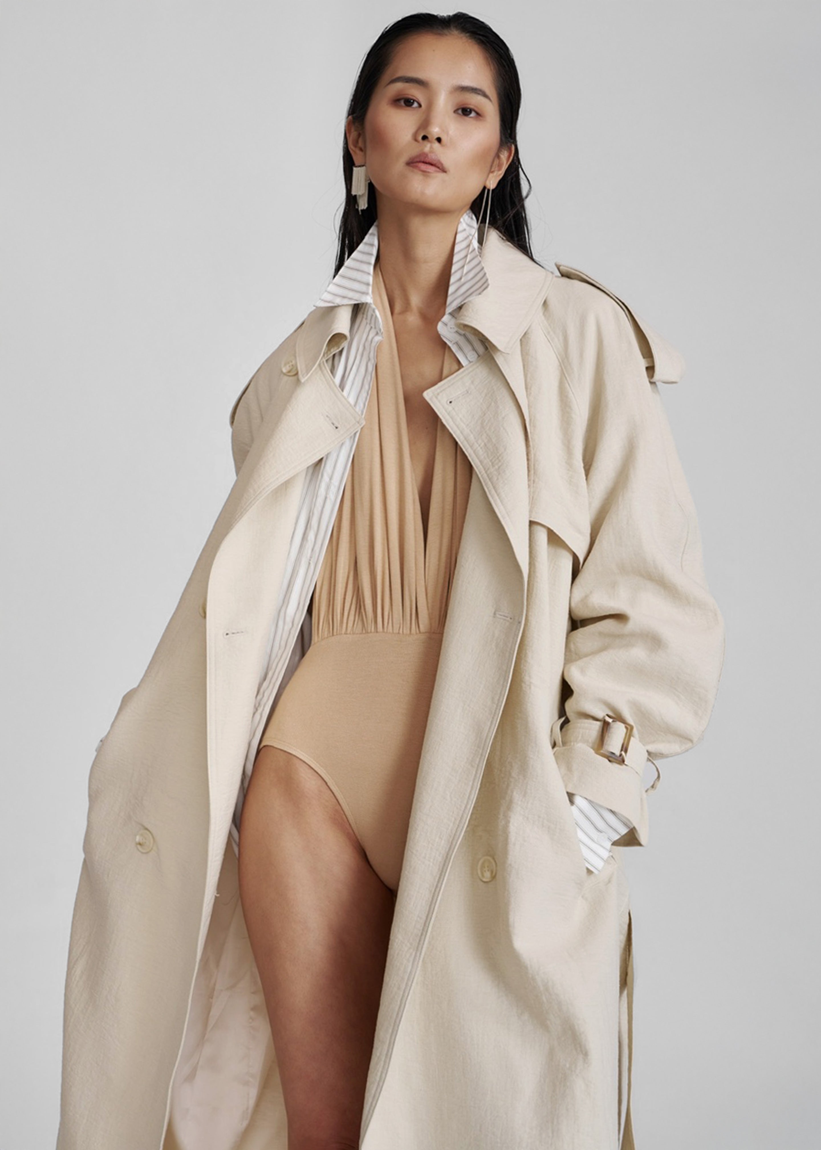 Yasmine Trench Coat - Light Beige - 2