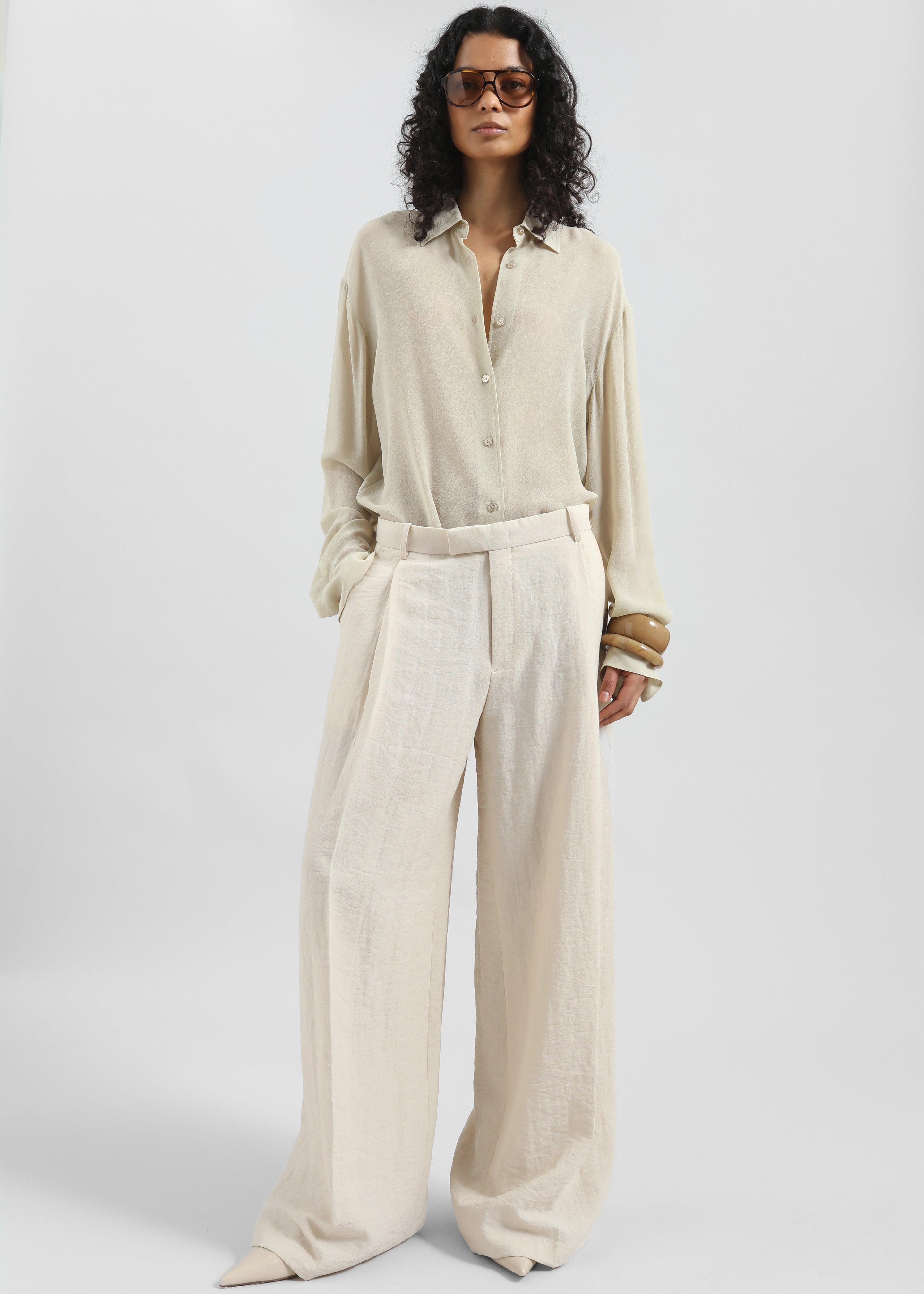 Yasmine Trousers - Light Beige - 1