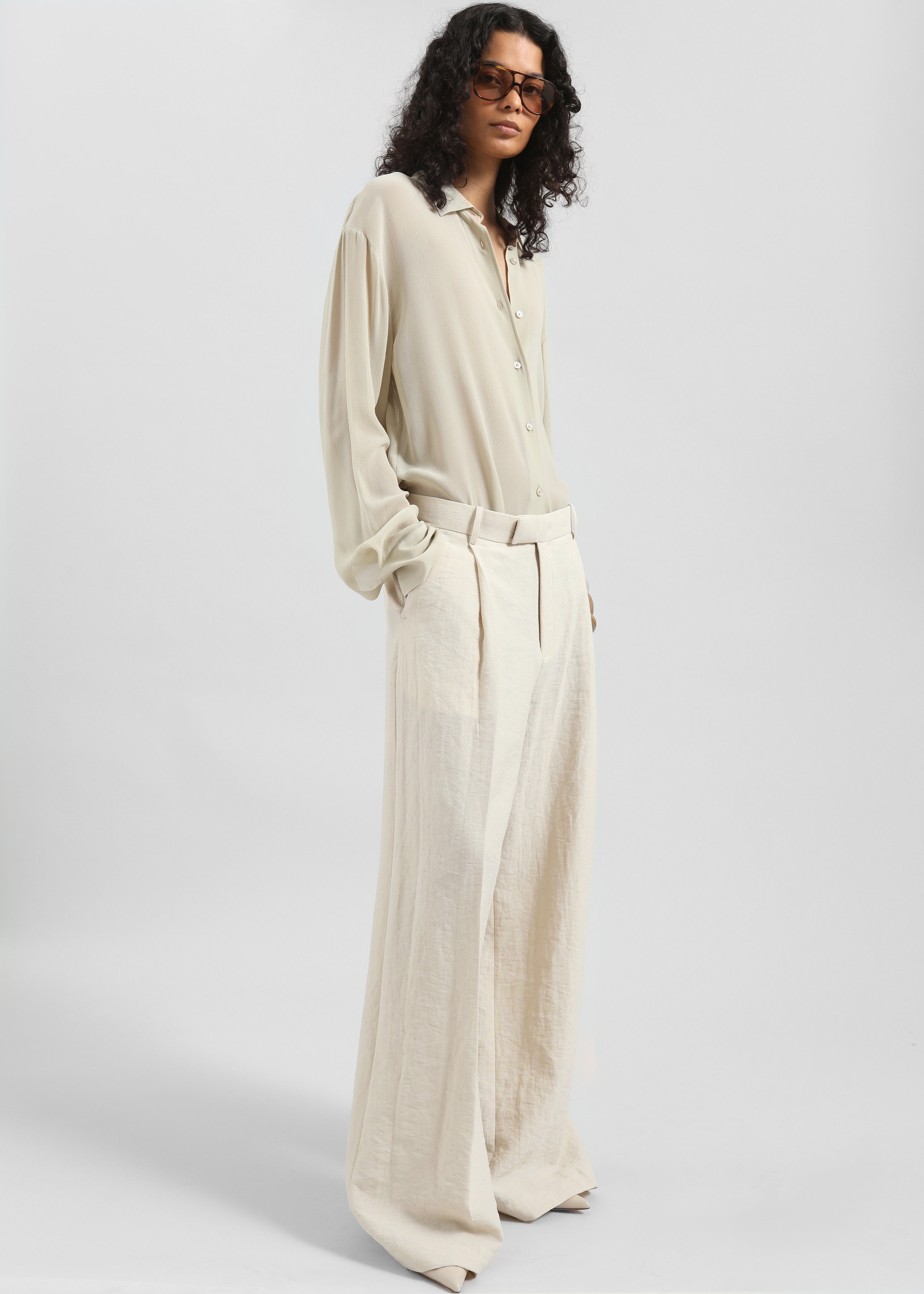 Yasmine Trousers - Light Beige - 6