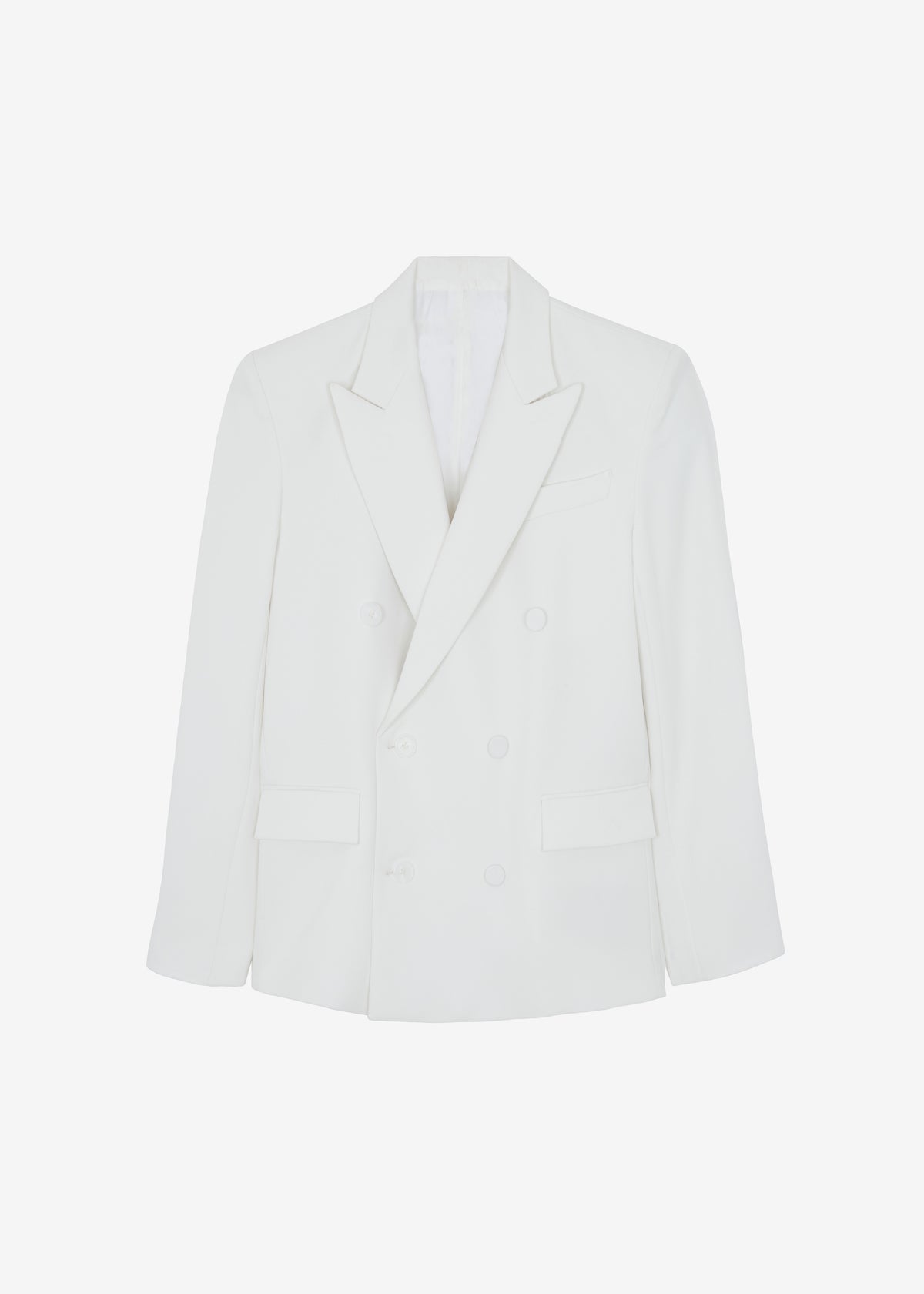 Zia Covered Buttons Blazer - White - 12