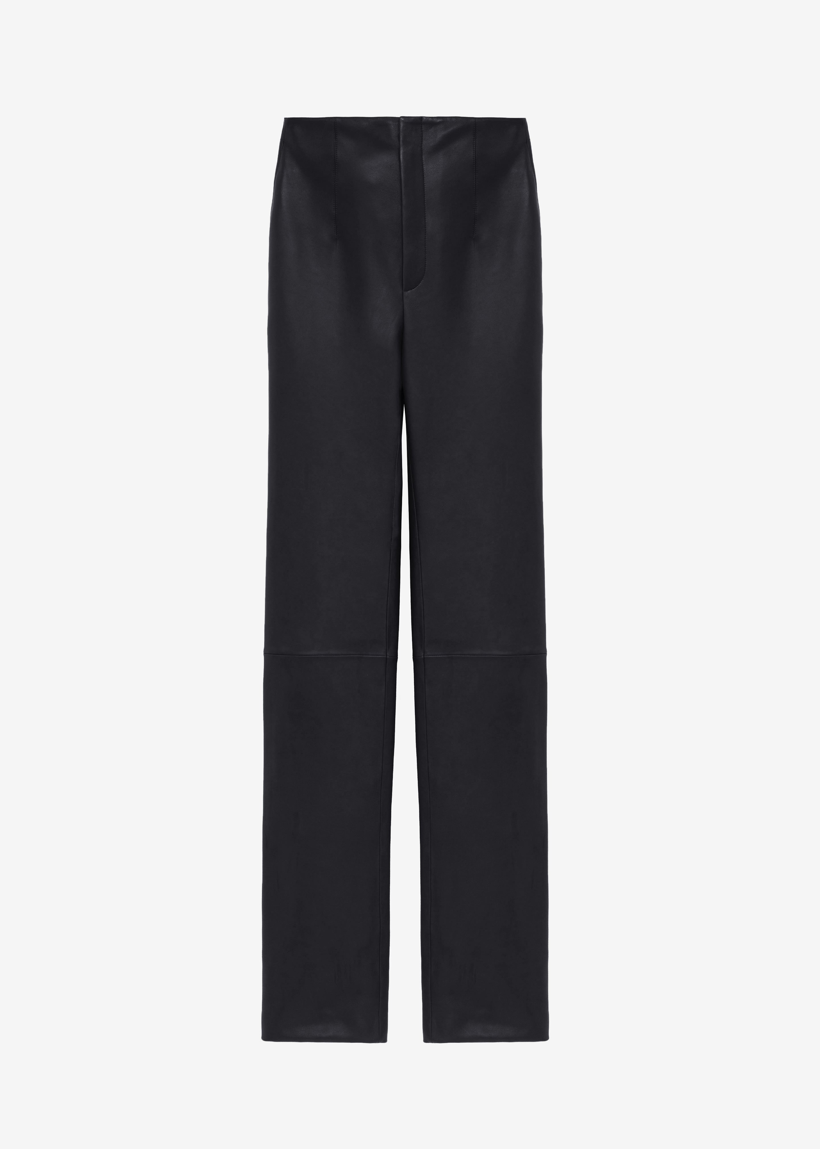 Ziggy Long Leather Pants - Black - 10