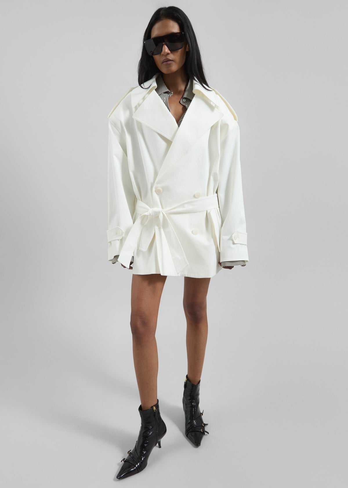 Zurich Oversized Short Trench - Off White - 6
