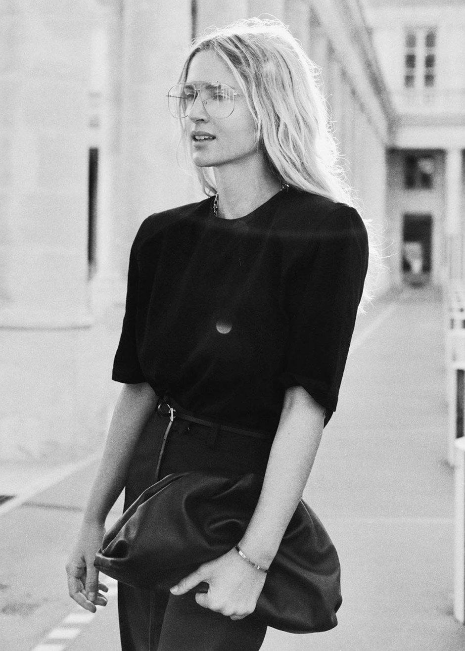 Carrington Padded Shoulder Tee - Black - 2