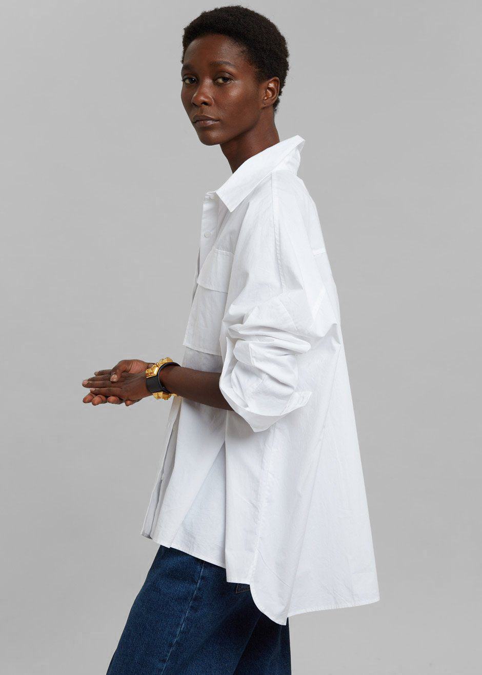 Elara Oversized Shirt - Optic White – Frankie Shop Europe