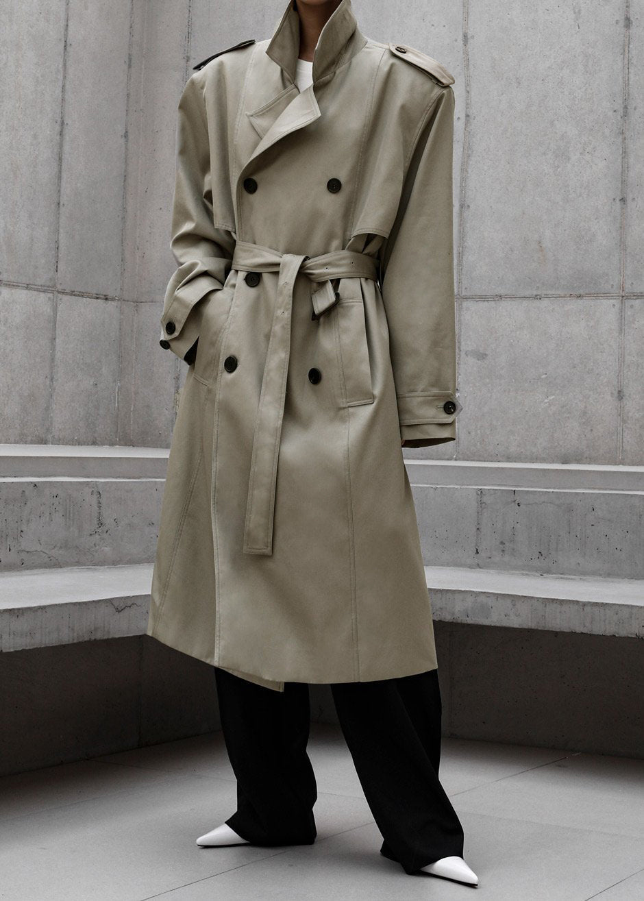 Eugene Trench Coat - Pale Khaki - 3