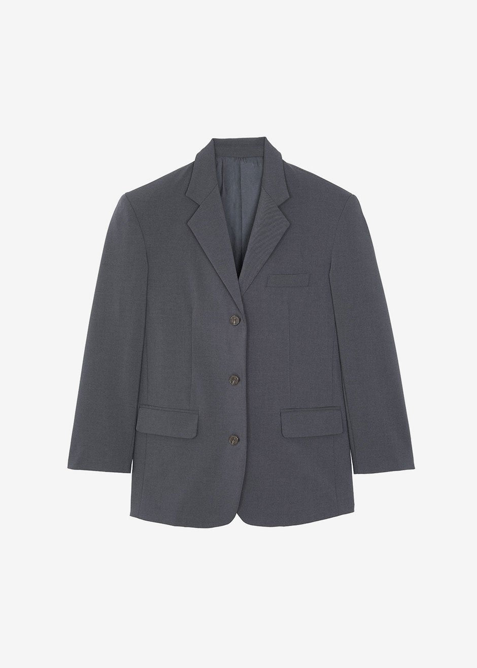 Gelso Oversized Blazer - Dark Grey Melange - 17