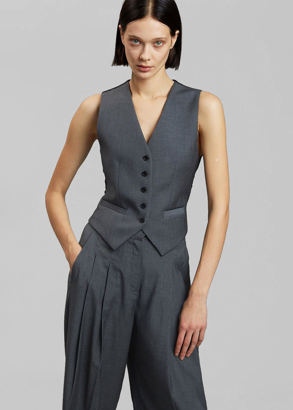 Gelso Waistcoat - Dark Grey Melange – The Frankie Shop Europe
