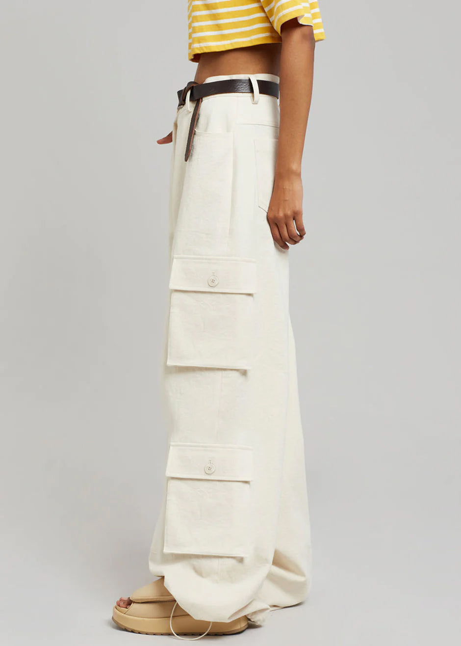 Hailey Oversized Cargo Pants - Beige - 3