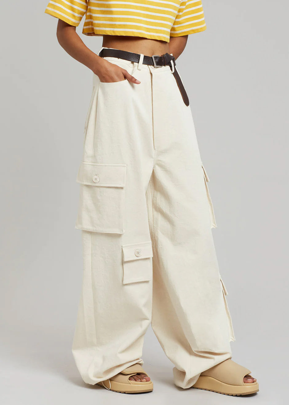 Hailey Oversized Cargo Pants - Beige - 2
