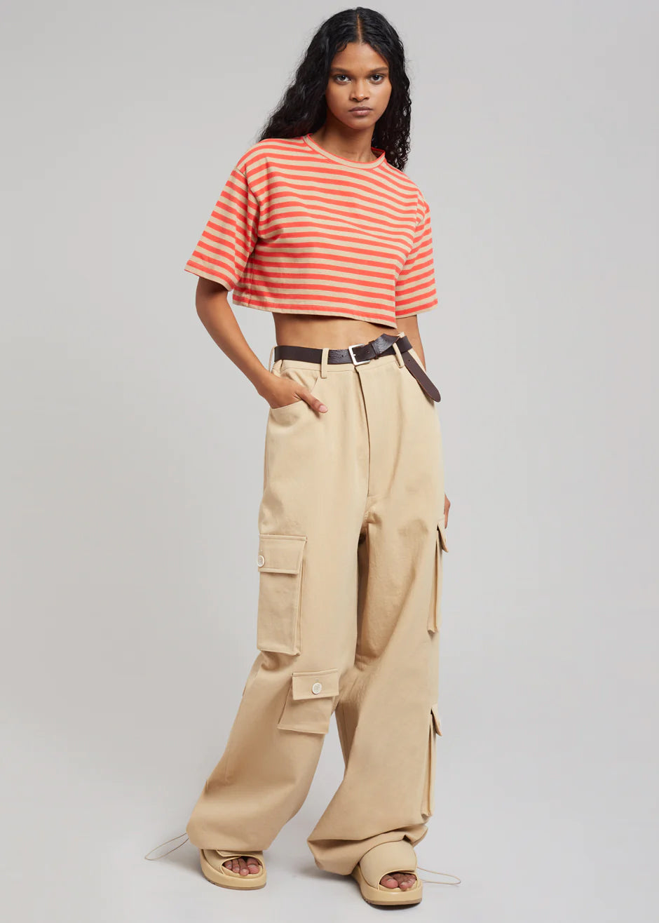 Hailey Oversized Cargo Pants - Tan - 4